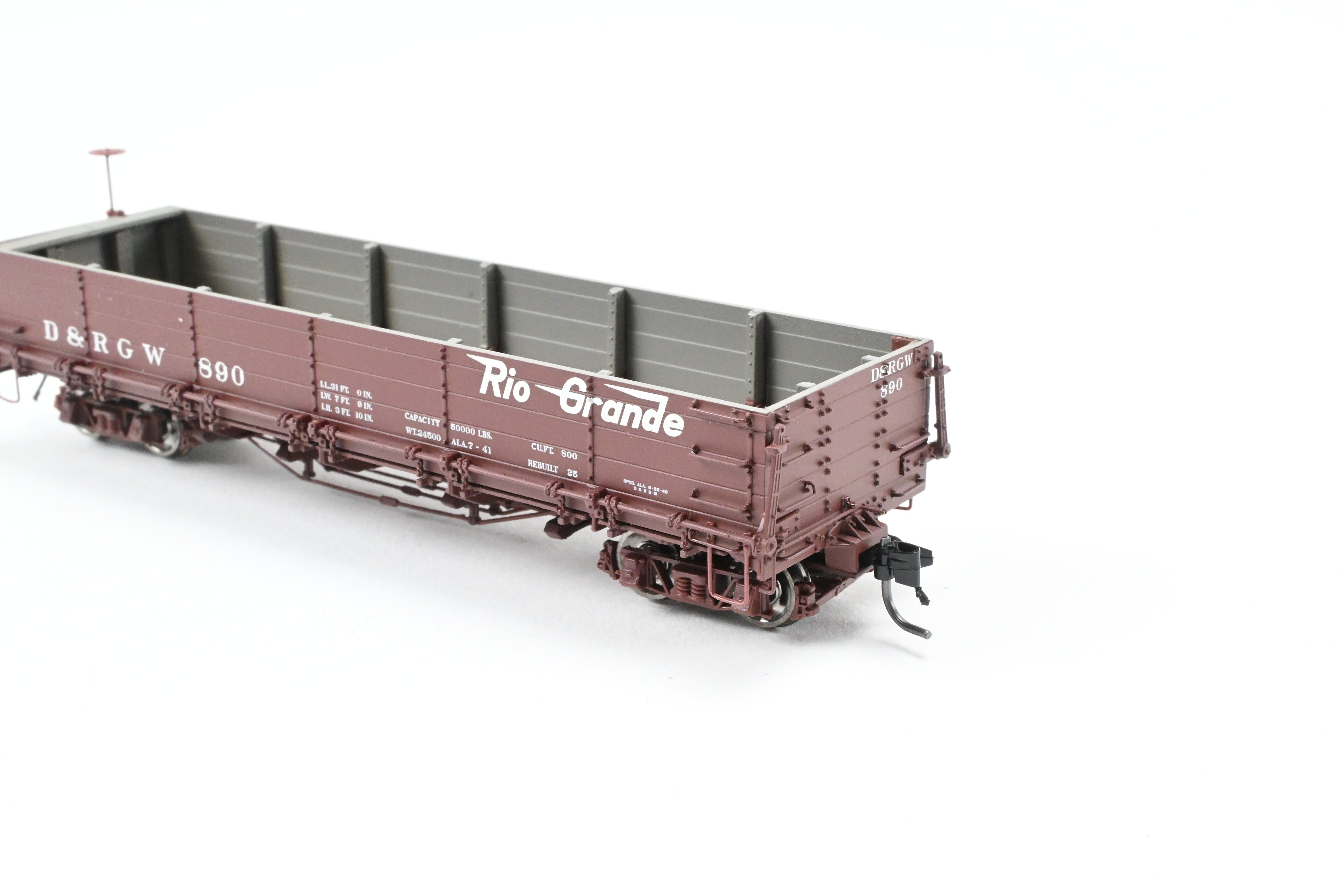 HOn3 Scale Blackstone Models D&RGW - Denver & Rio Grande Western Flying Grande No. 890 Drop Bottom Gondola Model Train
