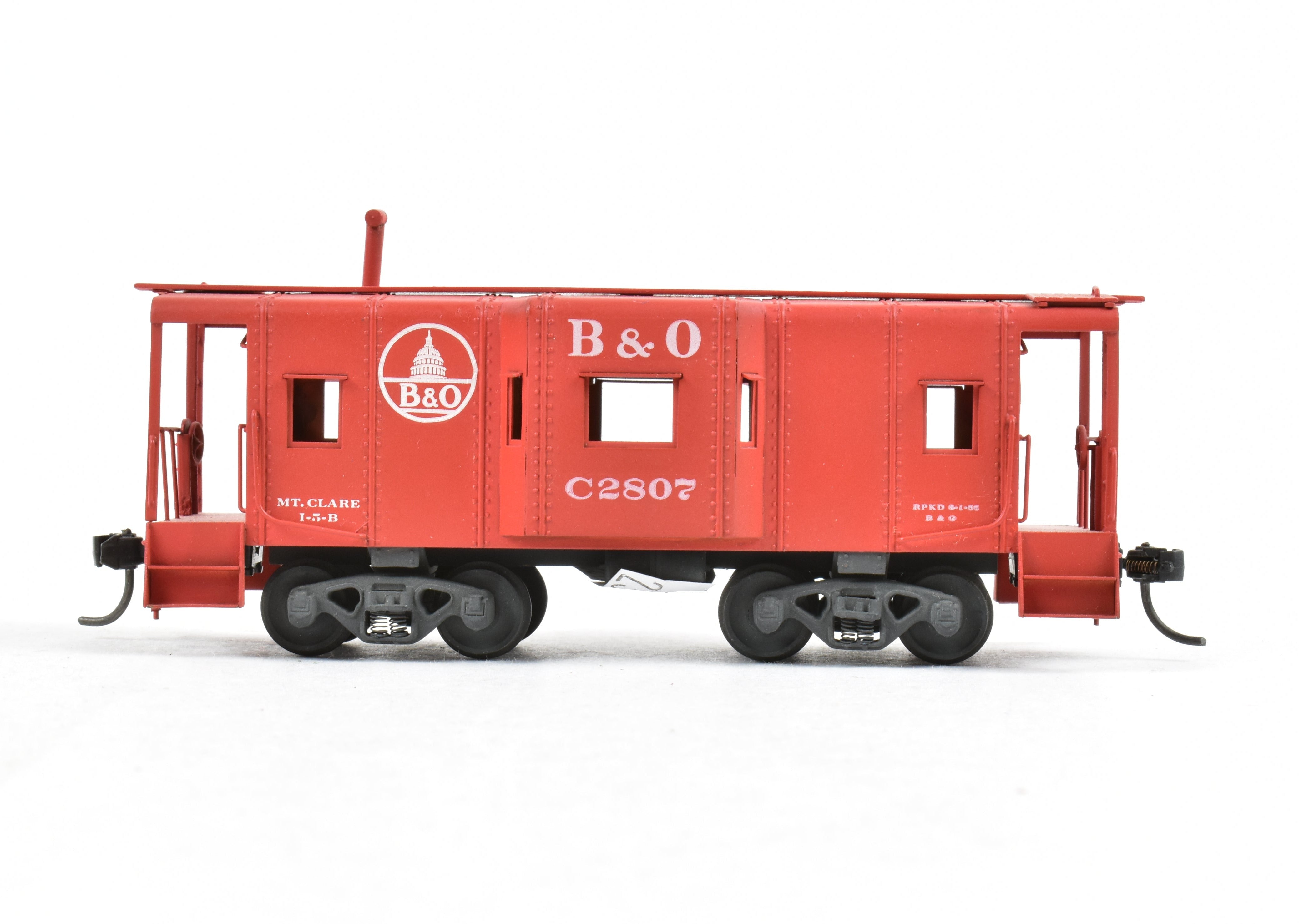 HO Brass Custom Painted B&O I-5B Bay Window Caboose, No Box