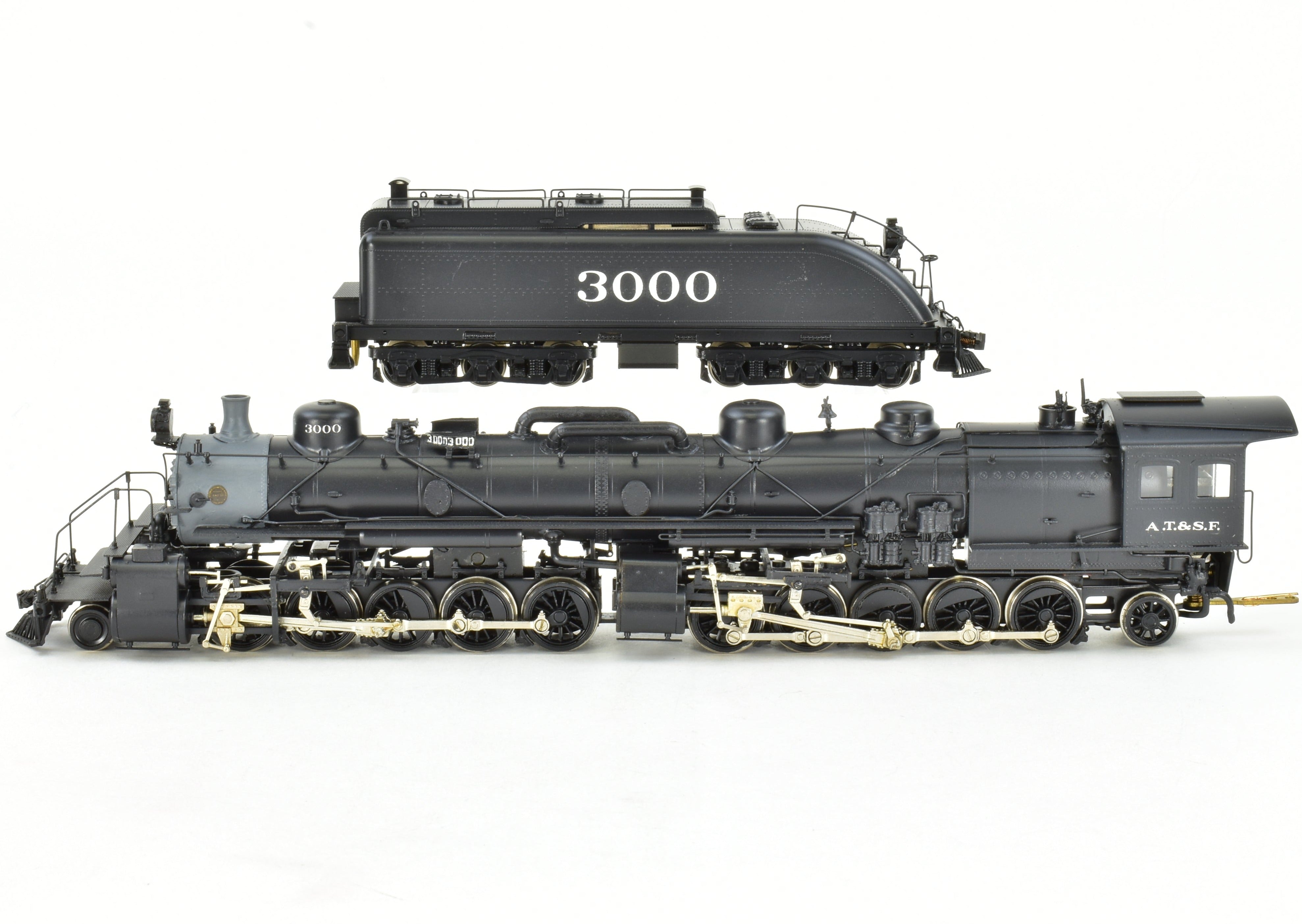 HO Scale Brass Model Train from Westside Model Co. - ATSF Santa Fe 2-10-10-2 Professionally Painted with Run Number 3000