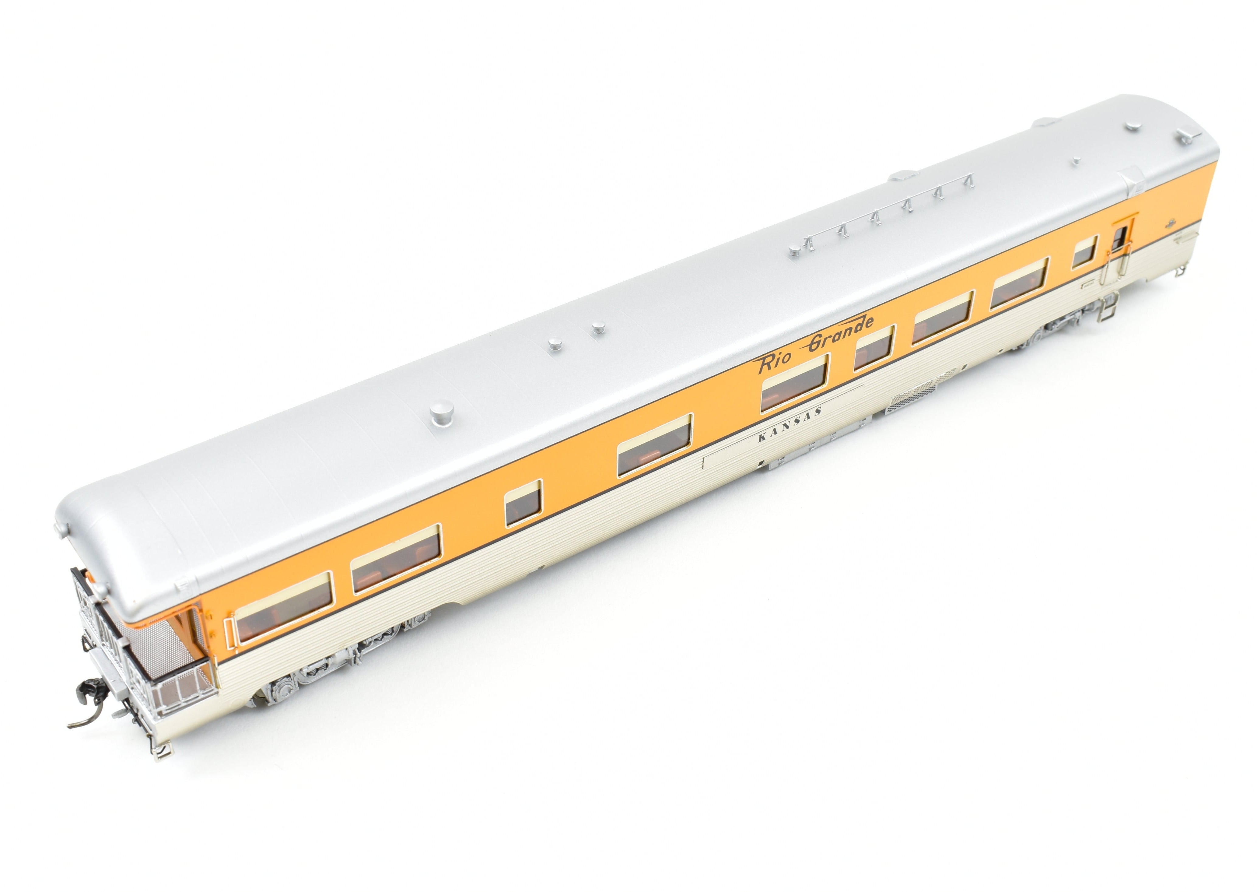 HO Scale Brass Division Point (D&RGW - Denver & Rio Grande Western) Lightweight Business Car with Kansas Factory Paint, Ideal for Model Train Enthusiasts