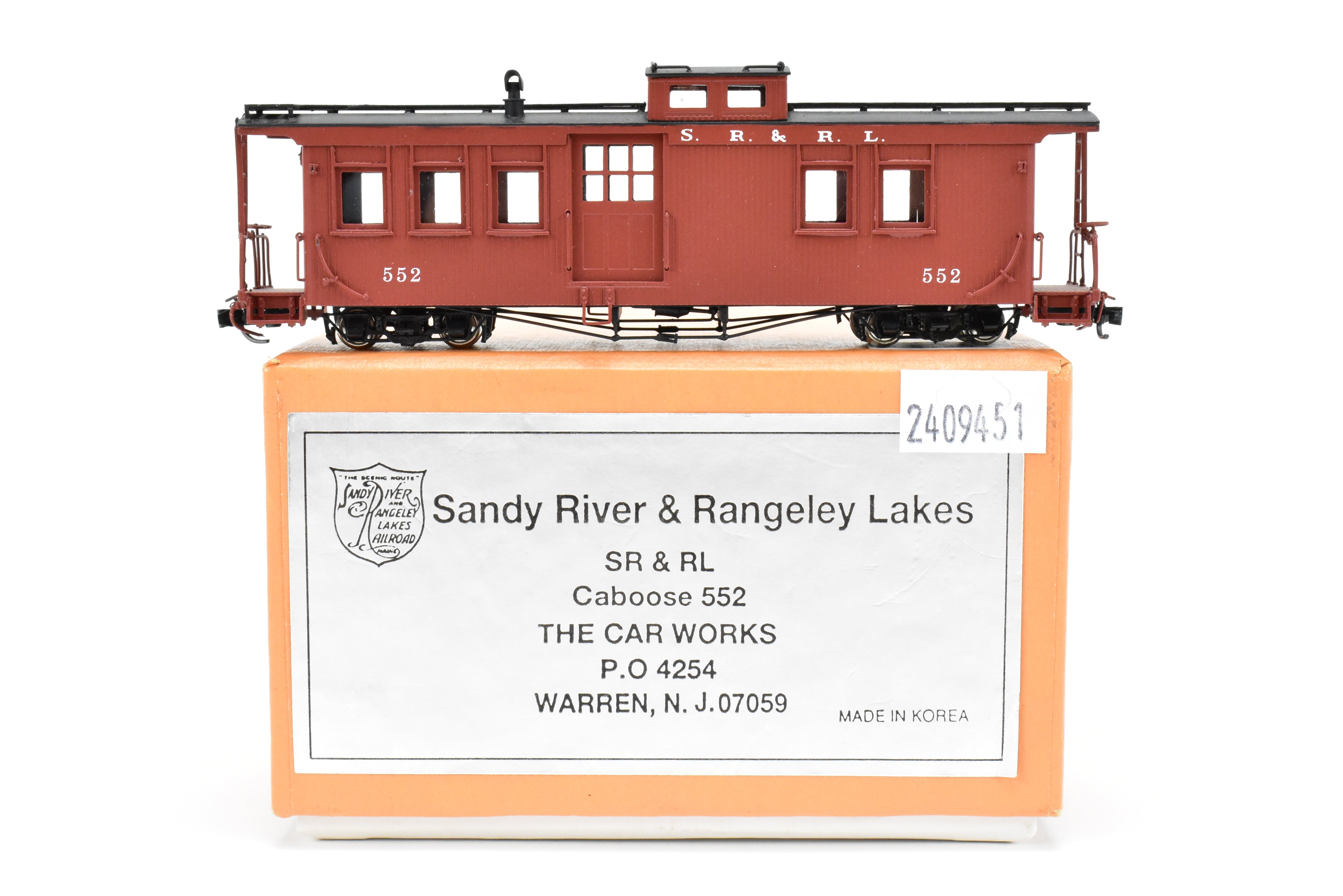 HOn30 Brass SR&RL Sandy River And Rangeley Lakes Caboose #552 FP by The Car Works