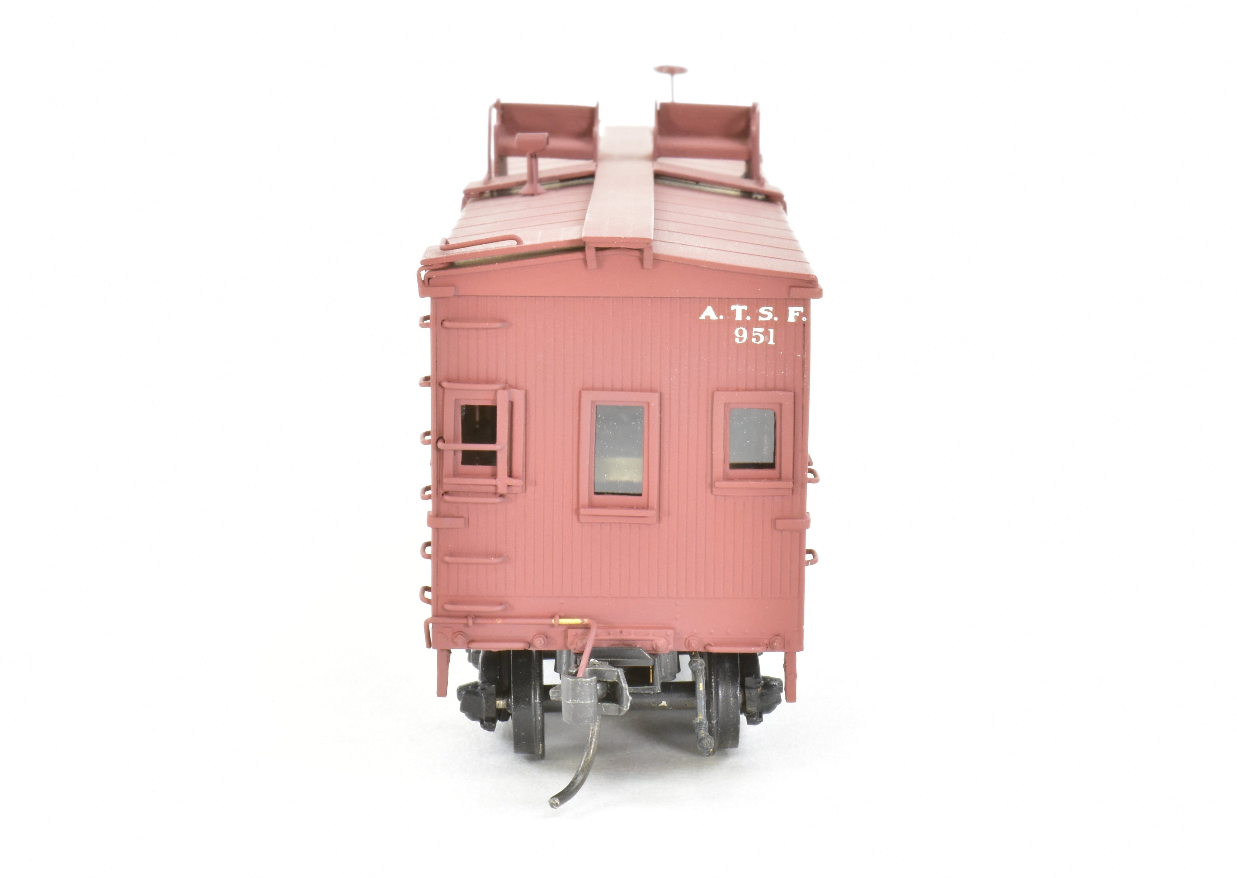 HO Scale Brass Key Imports ATSF - Santa Fe Open Air Seats Hollywood Caboose Professionally Painted Model No. 951