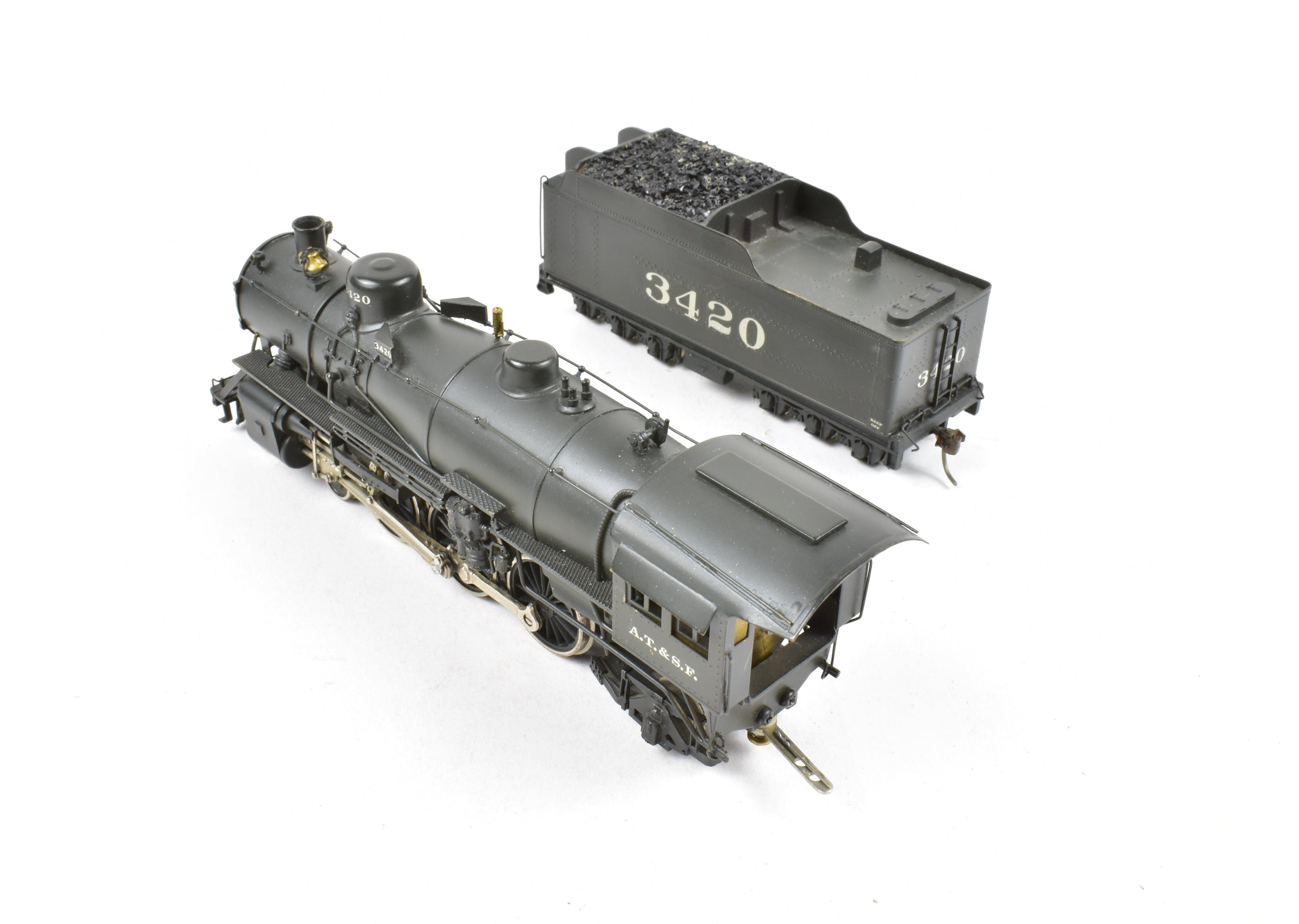 HO Scale Brass Model Train - Associated Hobby Manufacturers (AHM) HCB AT&SF - Santa Fe 3400 Class 4-6-2 Custom Painted Steam Locomotive