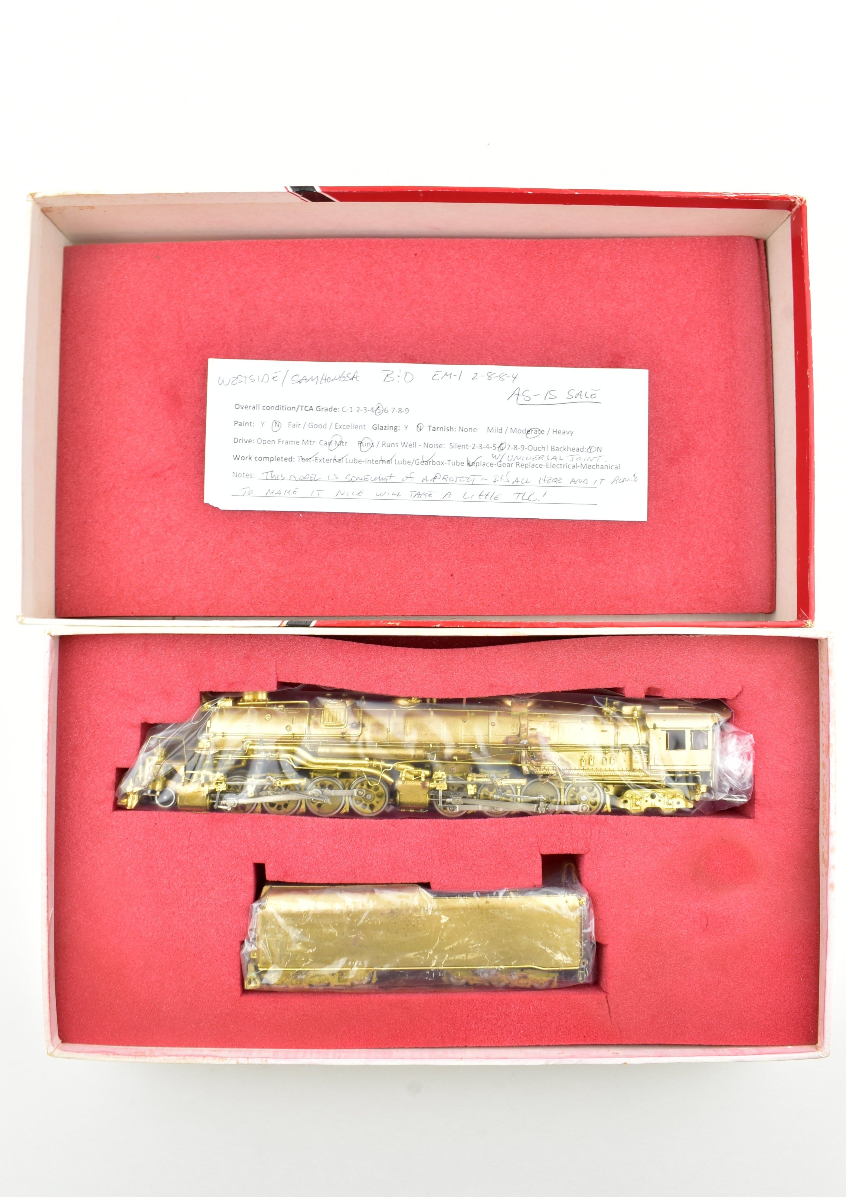 1979 HO Brass Westside Model Co. B&O Baltimore & Ohio EM-1 2-8-8-4 Articulated Model AS-IS