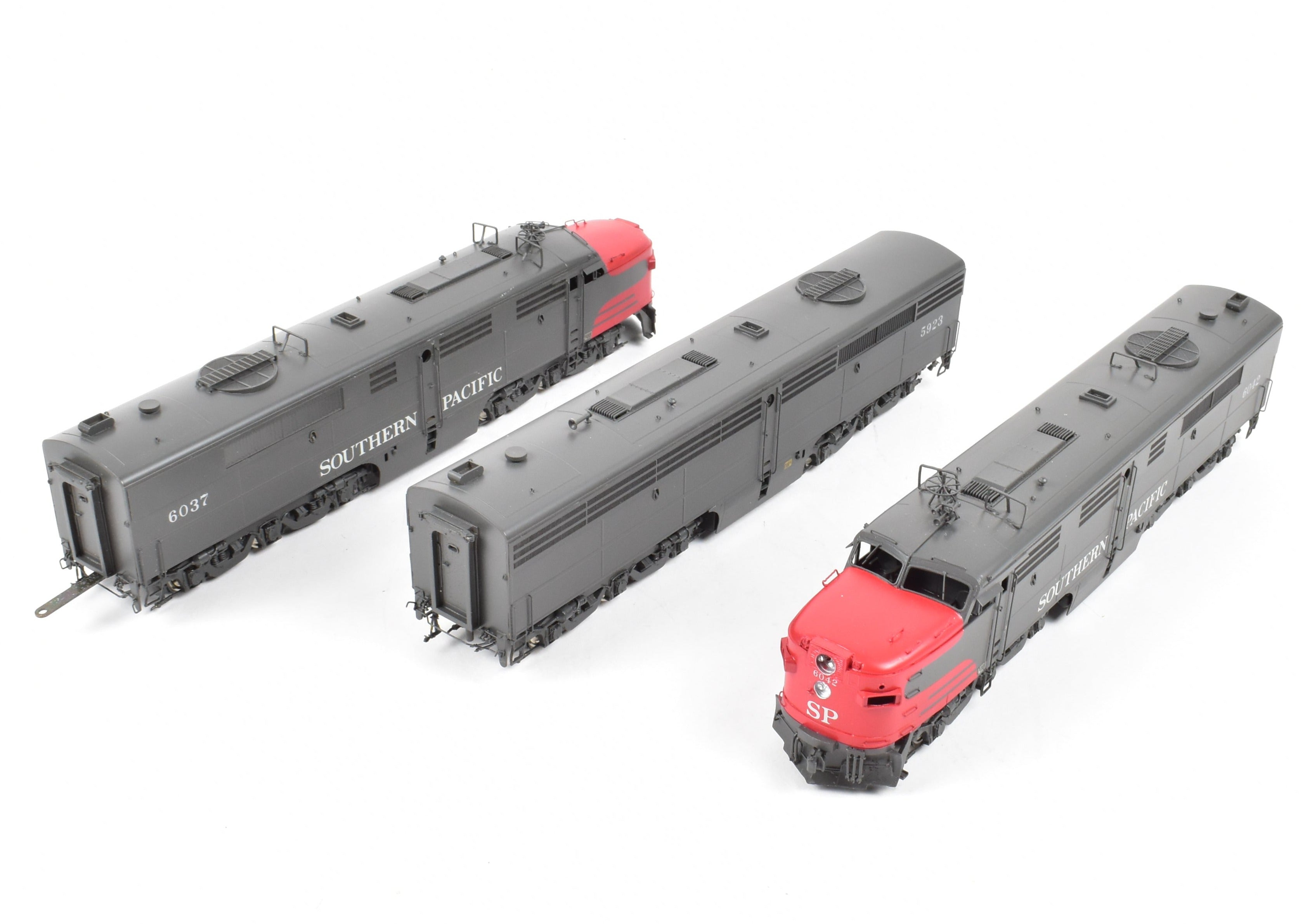 HO Scale Brass Model Train Key Imports Southern Pacific ALCO PA3/PB3/PA3 Set Custom Series #55 with 'Bloody Nose Scheme' and Factory Paint Finish