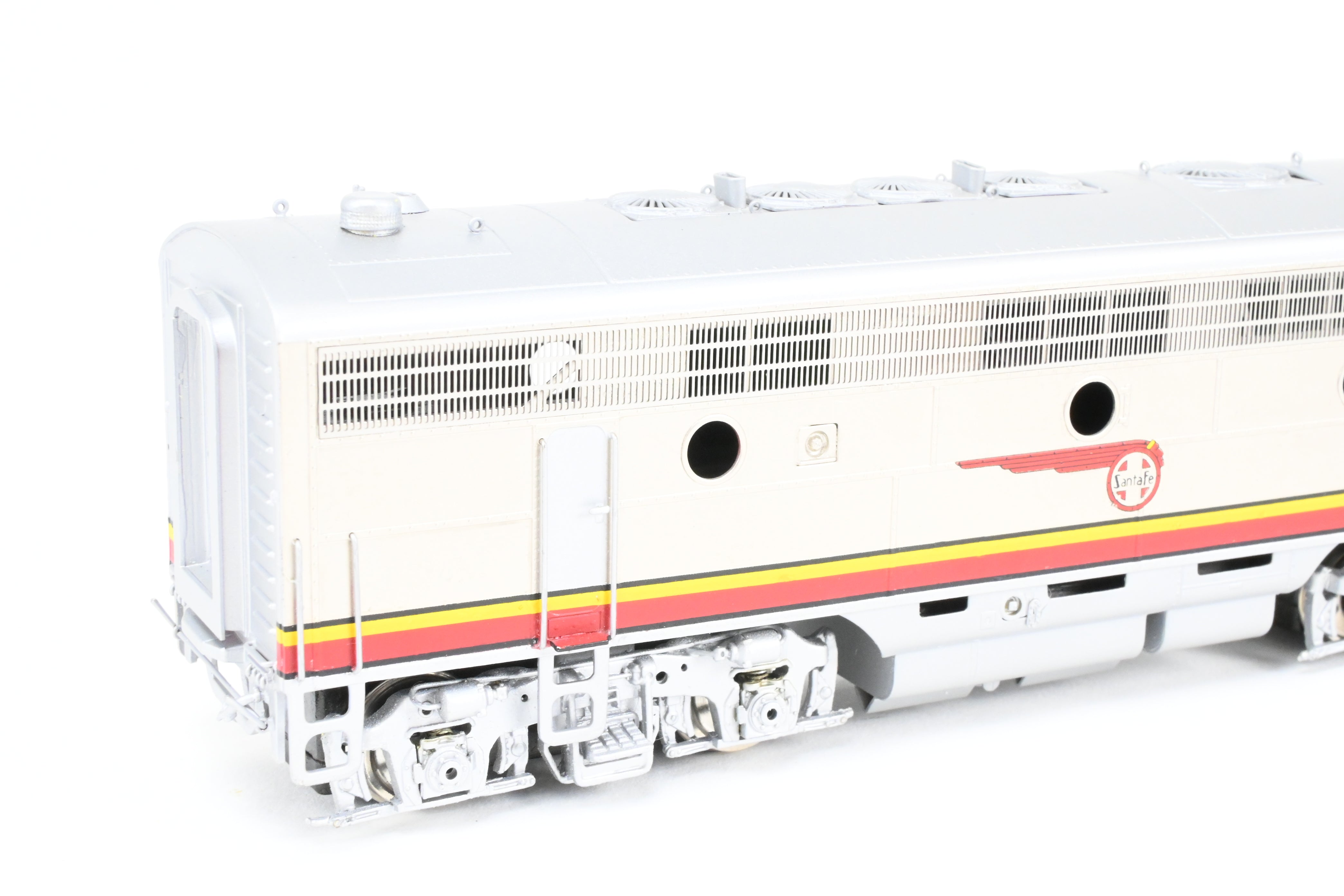 HO Scale Brass Model Train Oriental Limited ATSF - Santa Fe EMD F7 Phase II 1500 HP A/B/B/A Set with Factory Plated and Painted Finish