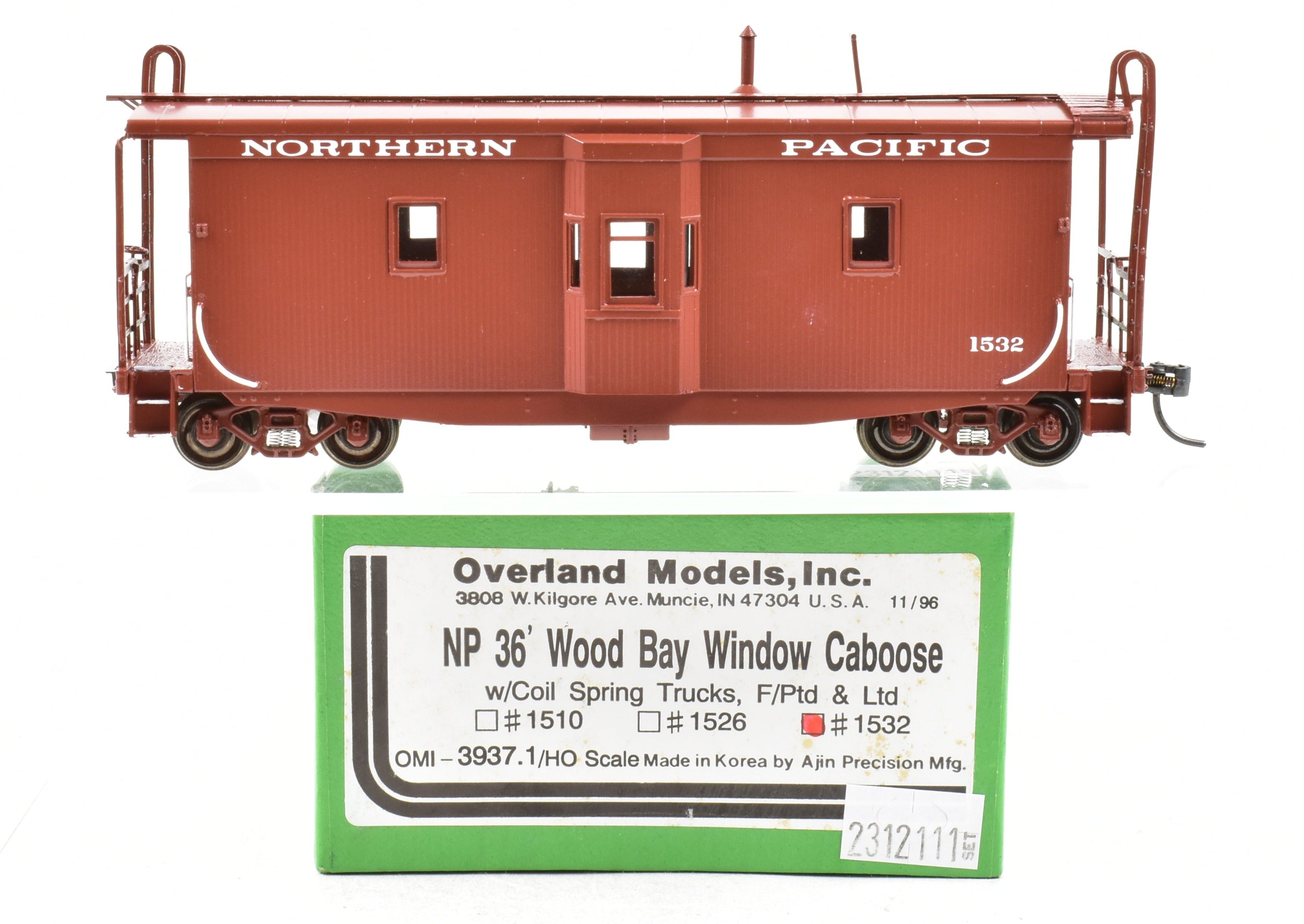 HO Scale Brass Northern Pacific Wood Bay Window Caboose FP No. 1532 by OMI