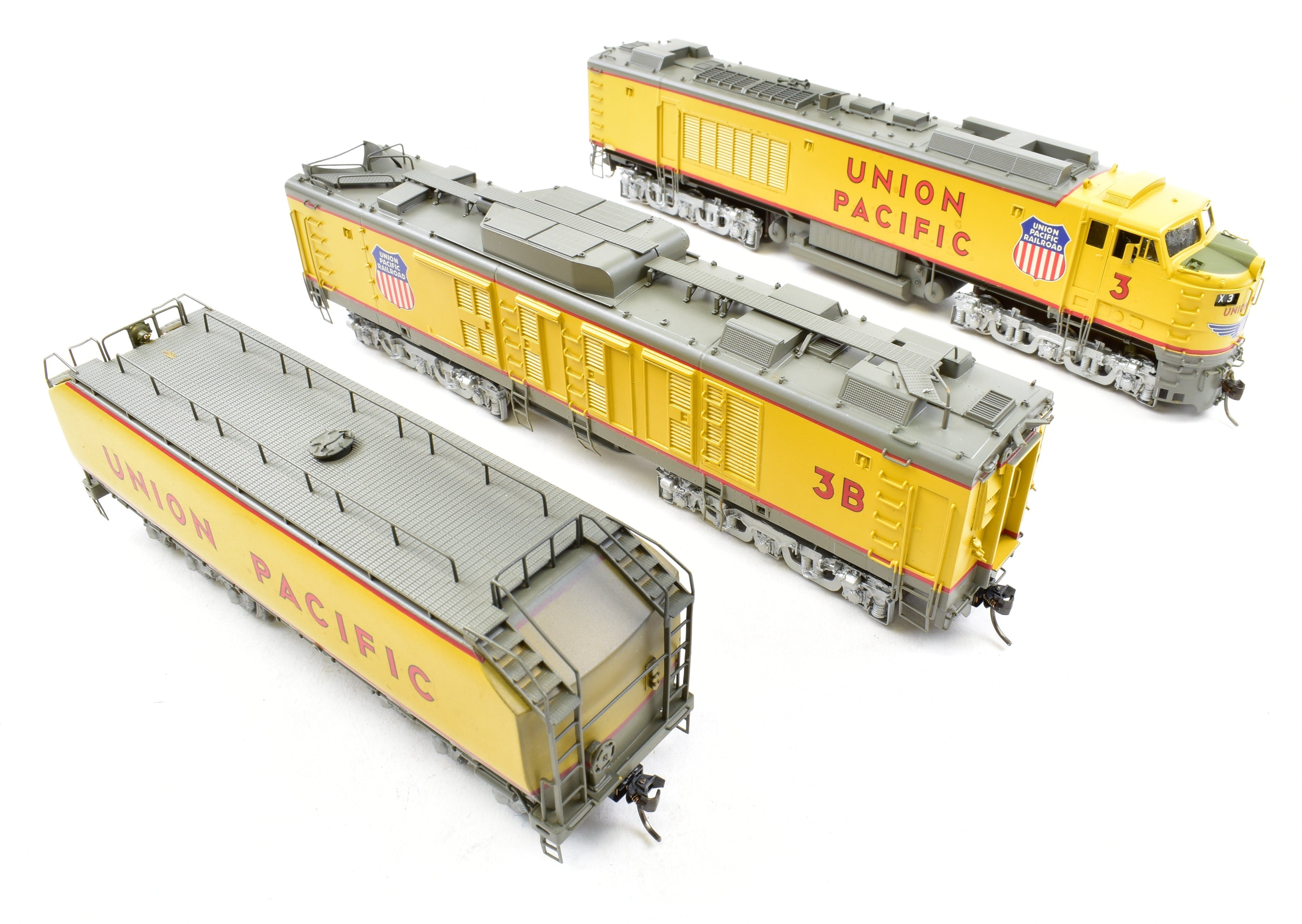 HO Scale Brass ALCO Union Pacific 3-Unit Gas Turbine Electric Model Train - Big Blow Variant with Custom Paint, DCC & Tsunami Sound