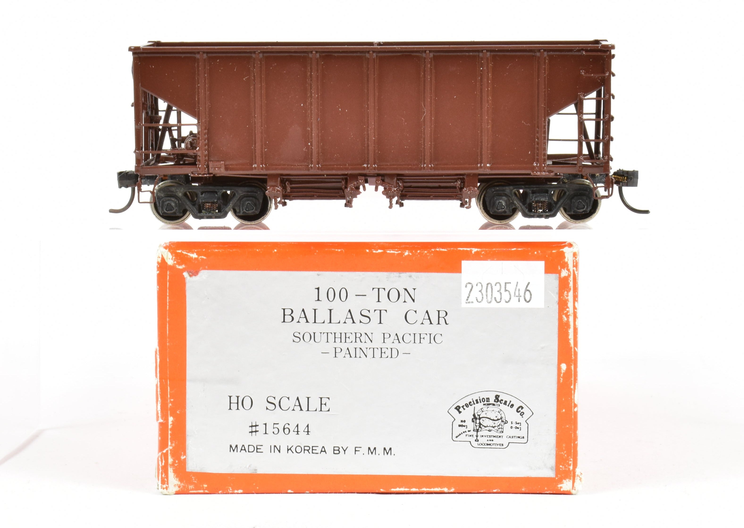 HO Scale Brass Precision Scale Co. (PSC) Southern Pacific (SP) 100-Ton Ballast Car with Factory Paint Finish