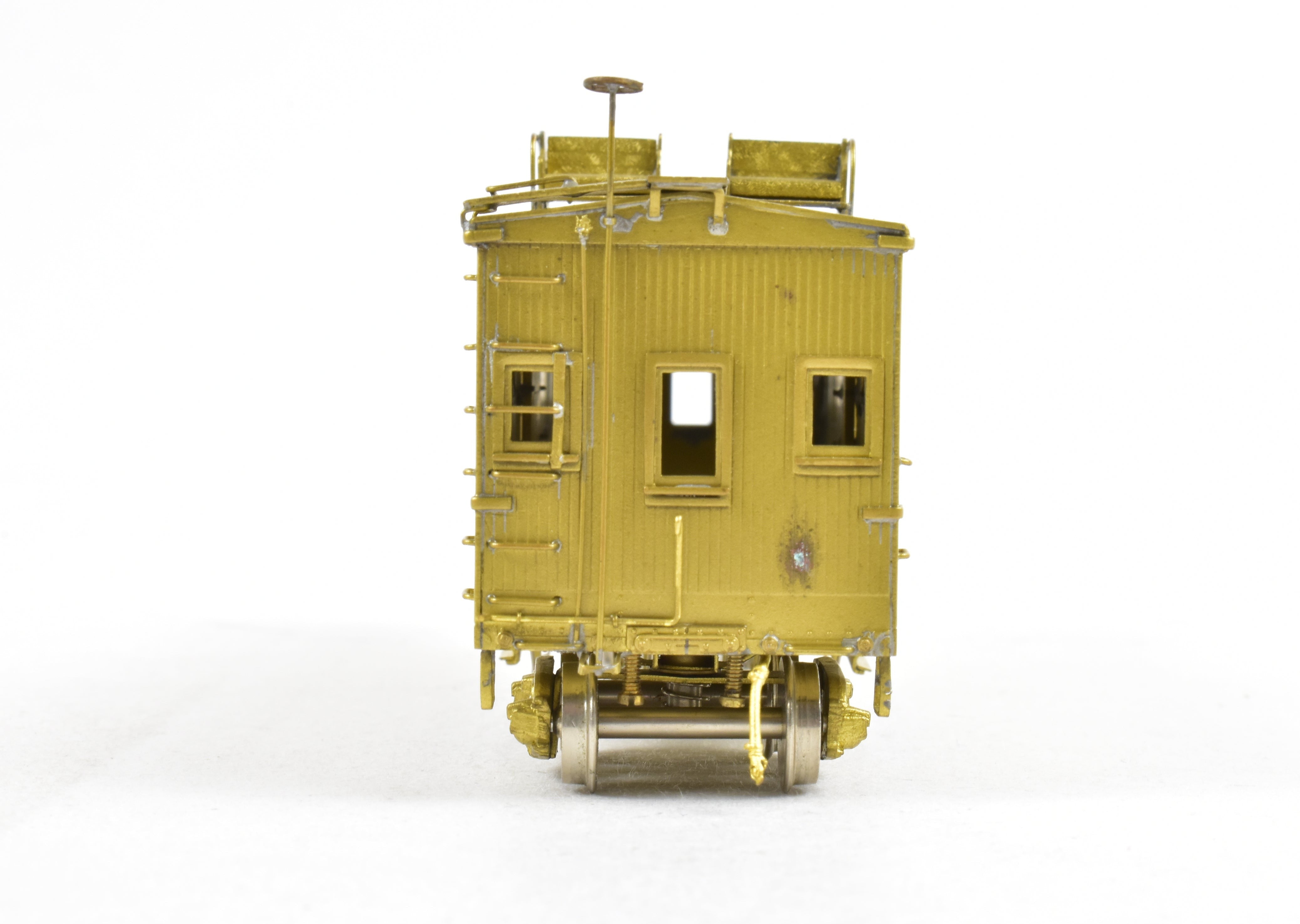1987 HO Brass ATSF - Santa Fe Caboose with Open - Air Seats by Key Imports