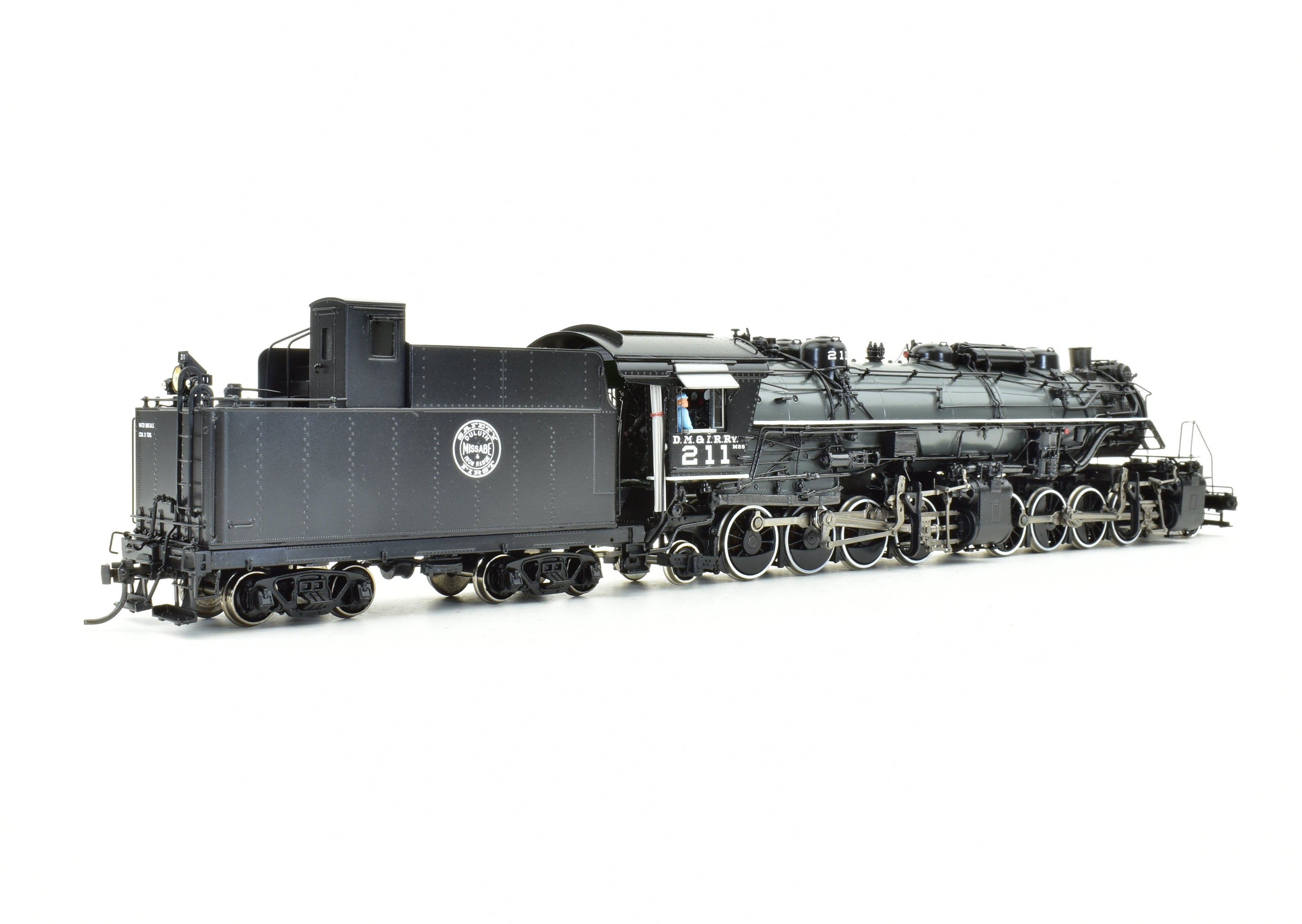 HO Scale Brass Steam Locomotive - Division Point (DVP) Duluth Missabe & Iron Range Class M - 2s 2 - 8 - 8 - 2 #211 with Grey Boiler Scheme and Factory Painted Finish