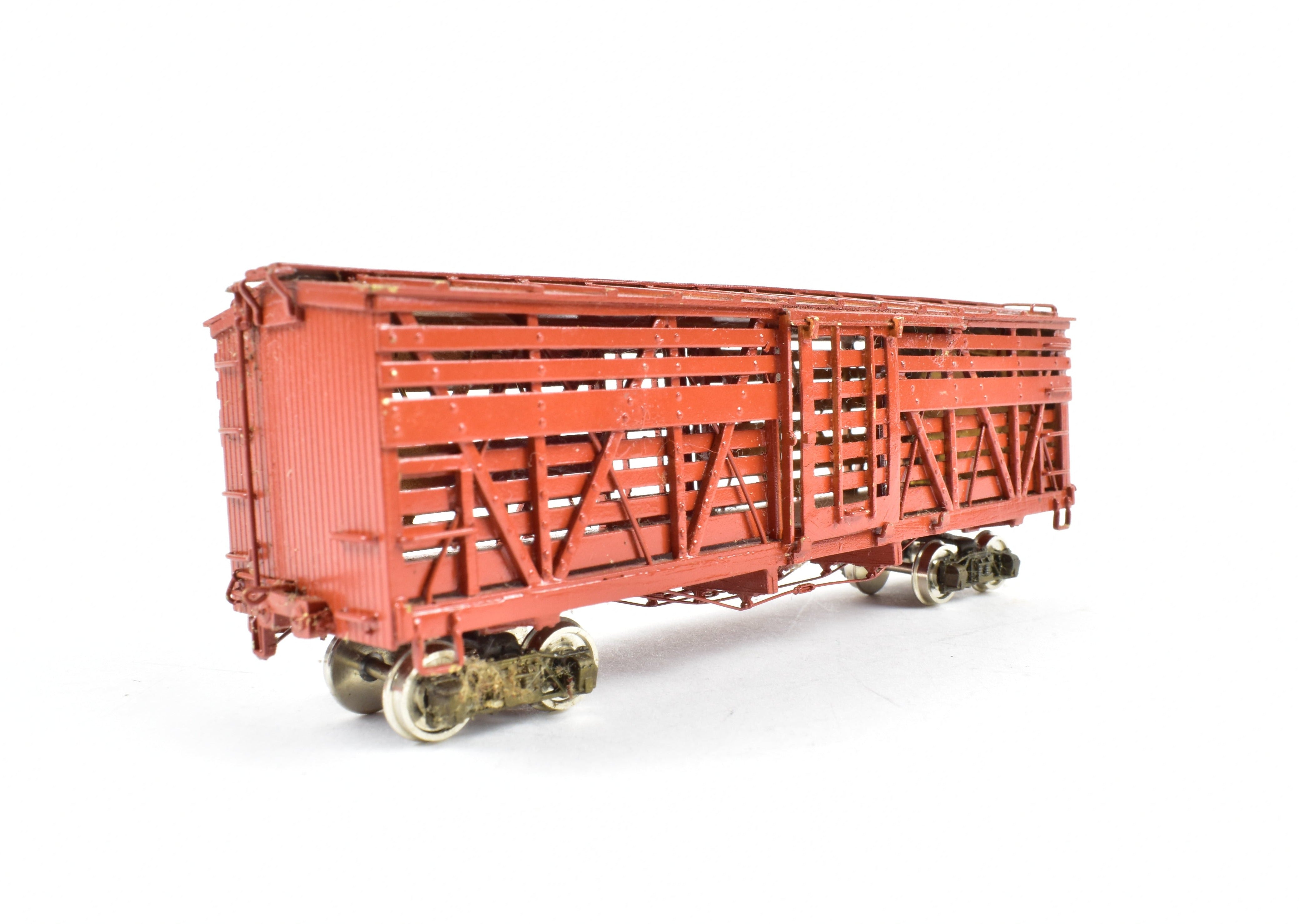 HOn3 Scale Brass Precision Model 30' Stock Car by Precision Scale Co. for Colorado and Southern (C&S) or Rio Grande Southern (RGS) Railroads, Sold As-Is