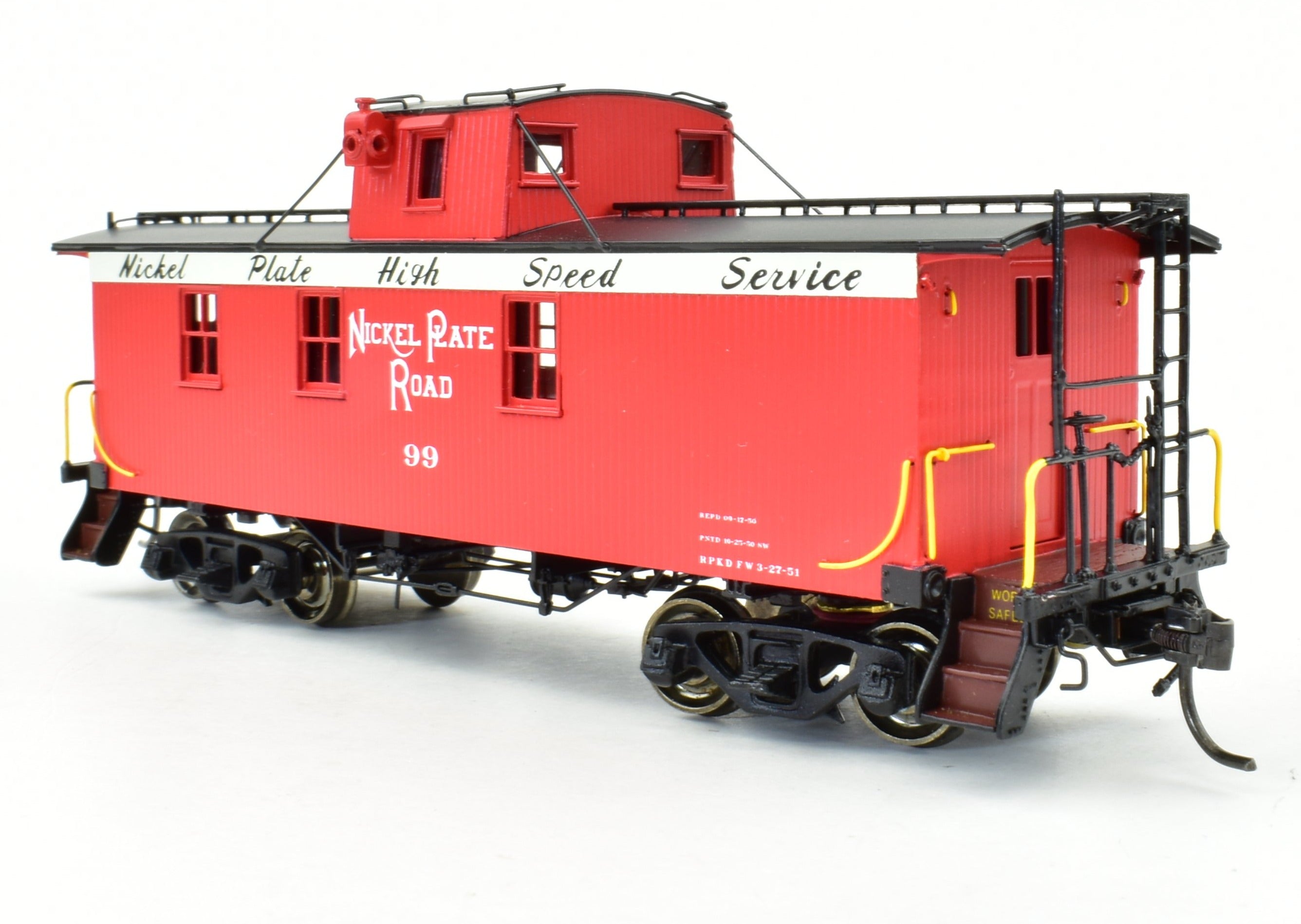 HO Scale Brass Division Point NYC & St.L Nickel Plate Road 46 - 147 Series 30 - Foot Wood Caboose FP Model by Boo - Rim