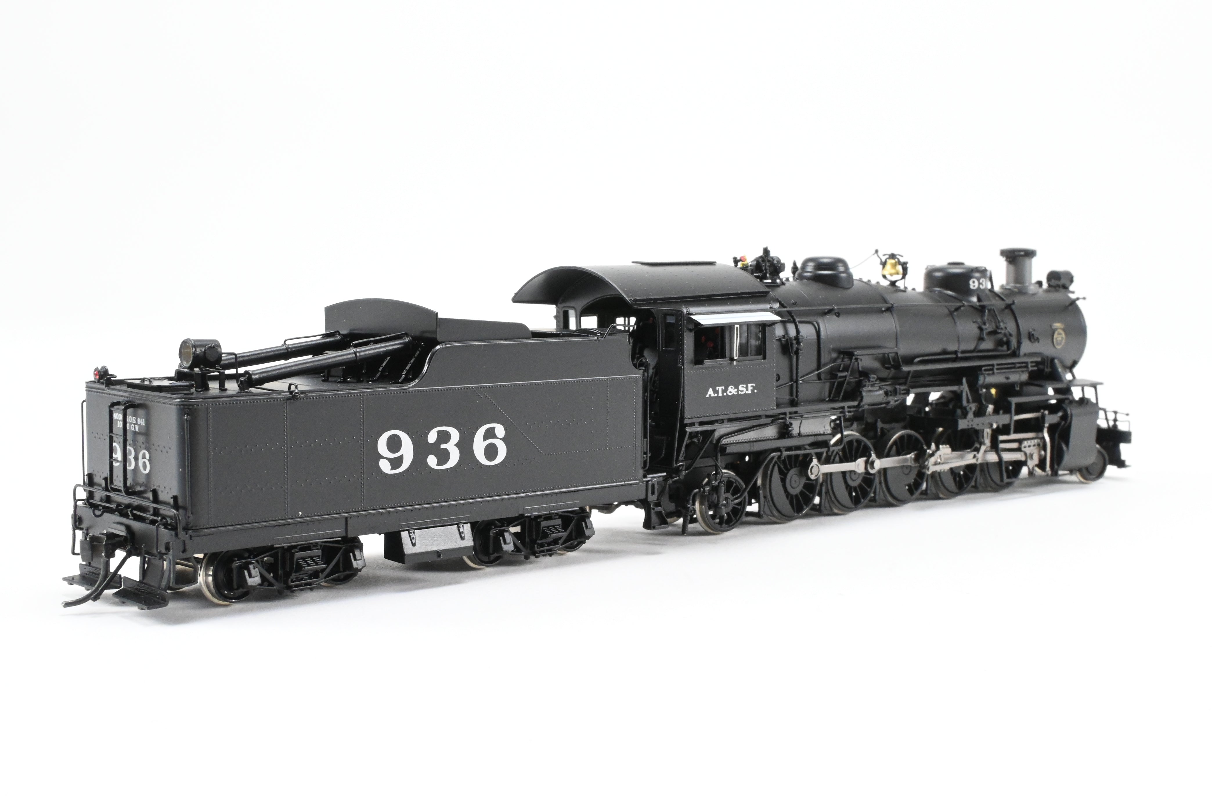 HO Scale Brass Division Point ATSF - Santa Fe 2-10-2 Freight Passenger Locomotive #936 with 8500 Gallon Coal Tender Model