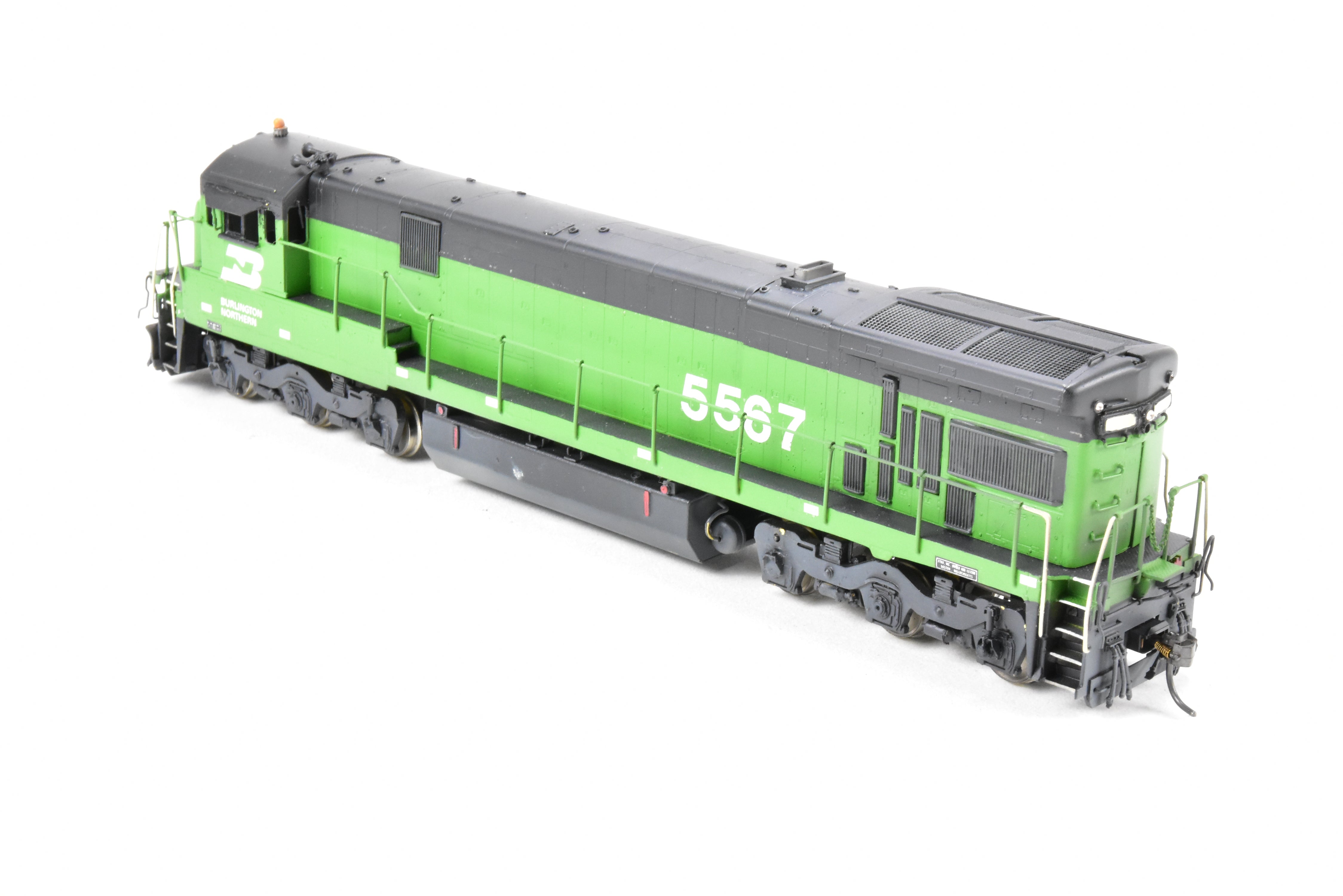 HO Scale Brass Model Train Locomotive - Overland Models Inc. Burlington Northern GE C30 - 7 Four Window Cab Custom Painted Locomotive No. 5567