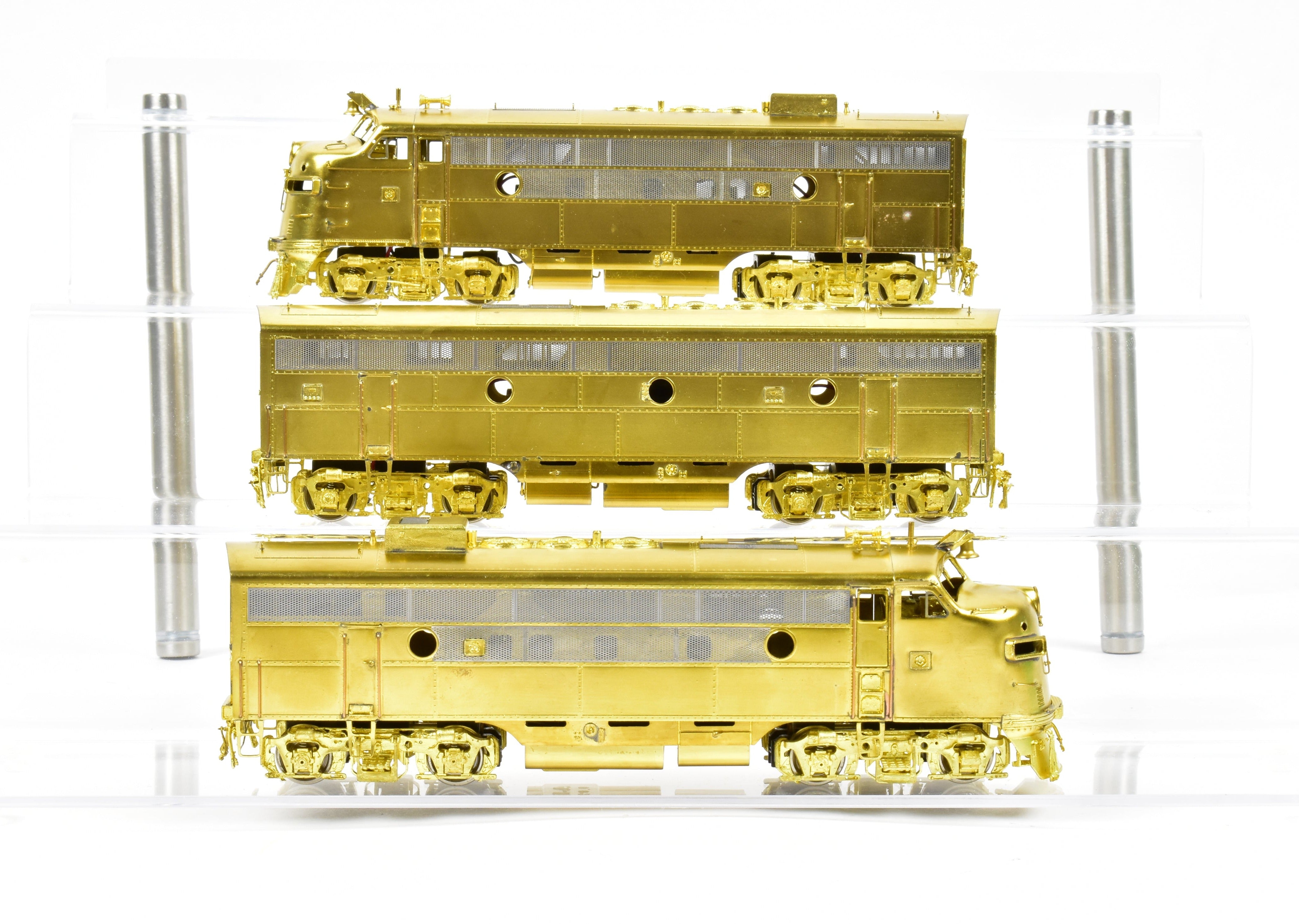 HO Scale Brass Model Train Set by Overland Models, Inc. - Bangor and Aroostook EMD F-3 Phase II A-B-A Configuration