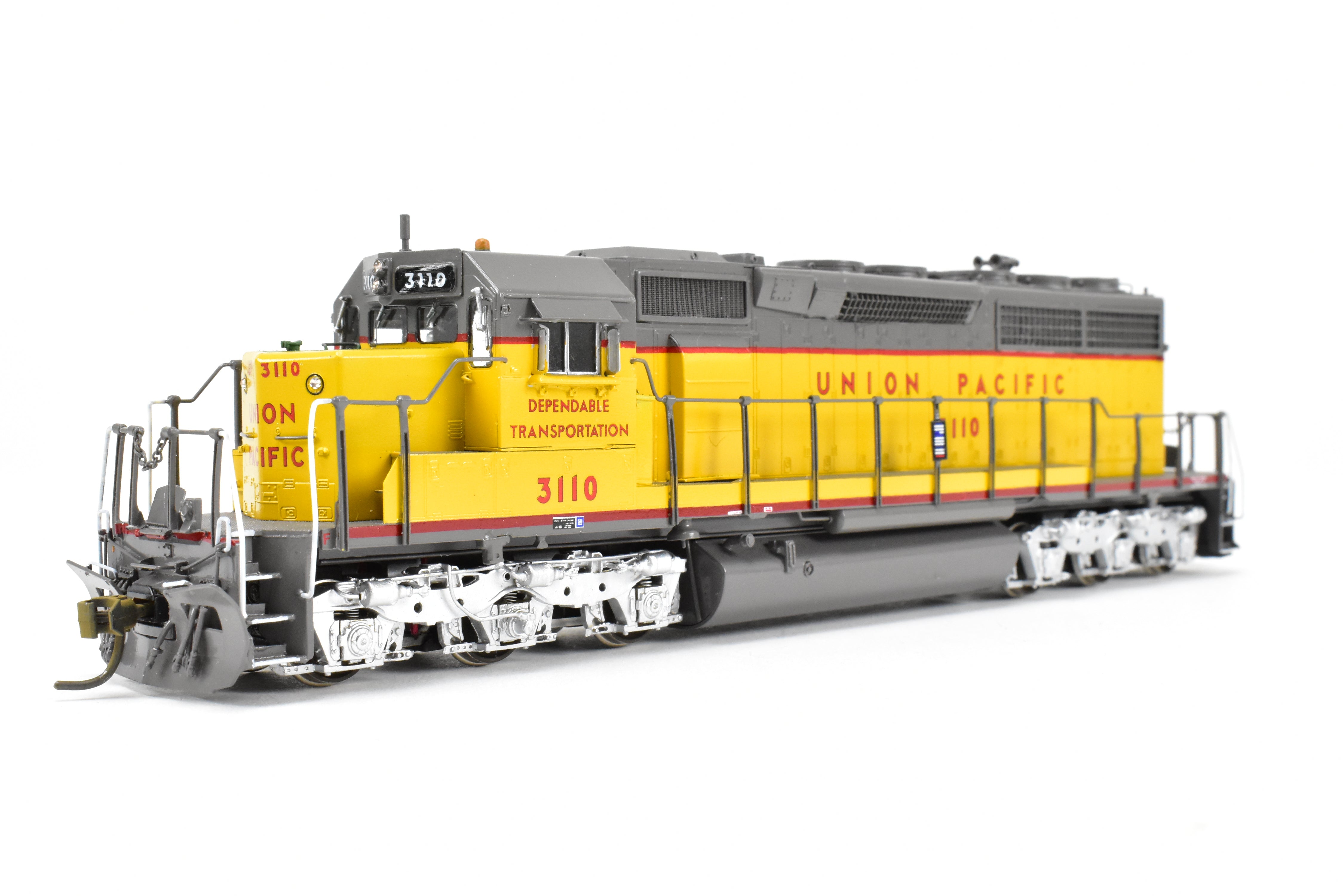 HO Scale Brass Model Train by Overland Models Inc. - Union Pacific EMD SD40 Locomotives with Road Numbers from 3083 to 3122, Specifically CP #3110