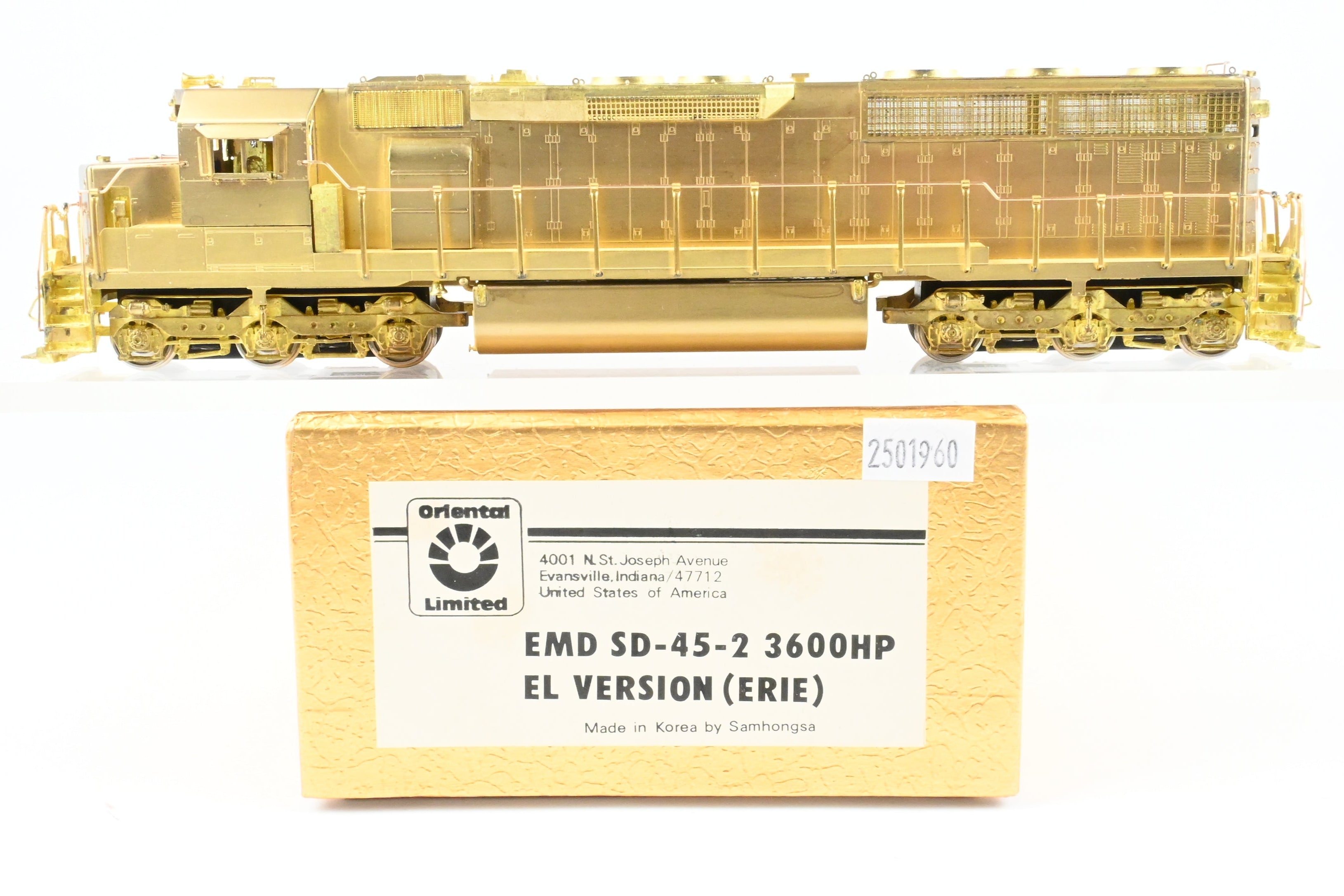 HO Scale Brass Model Train - Oriental Limited EL - Erie Lackawanna EMD SD45 - 2 3600 HP Erie Version Locomotive
