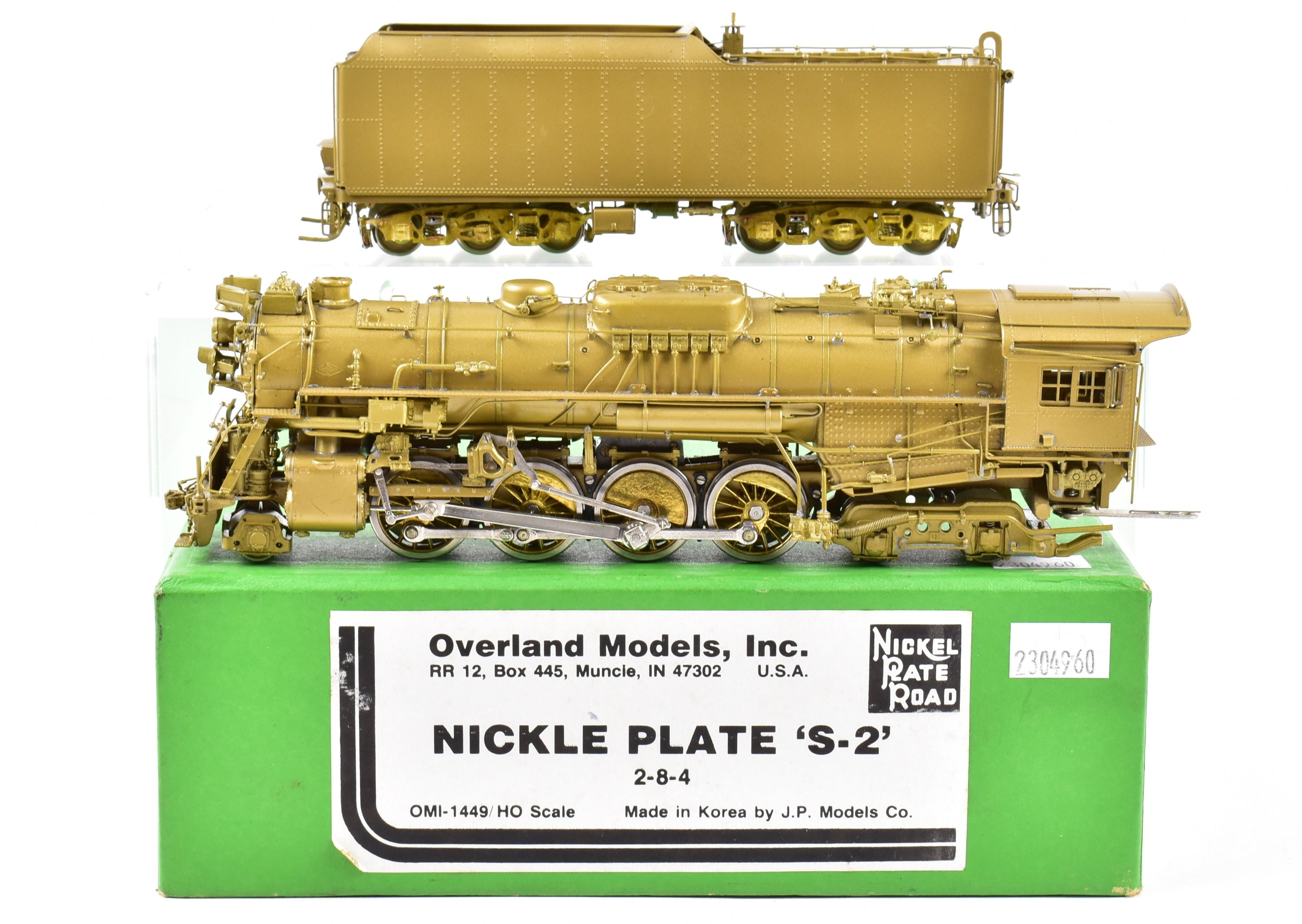 HO Scale Brass Model Train - Overland Models, Inc. NKP - Nickel Plate Road S-2 2-8-4 Berkshire Steam Locomotive Replica