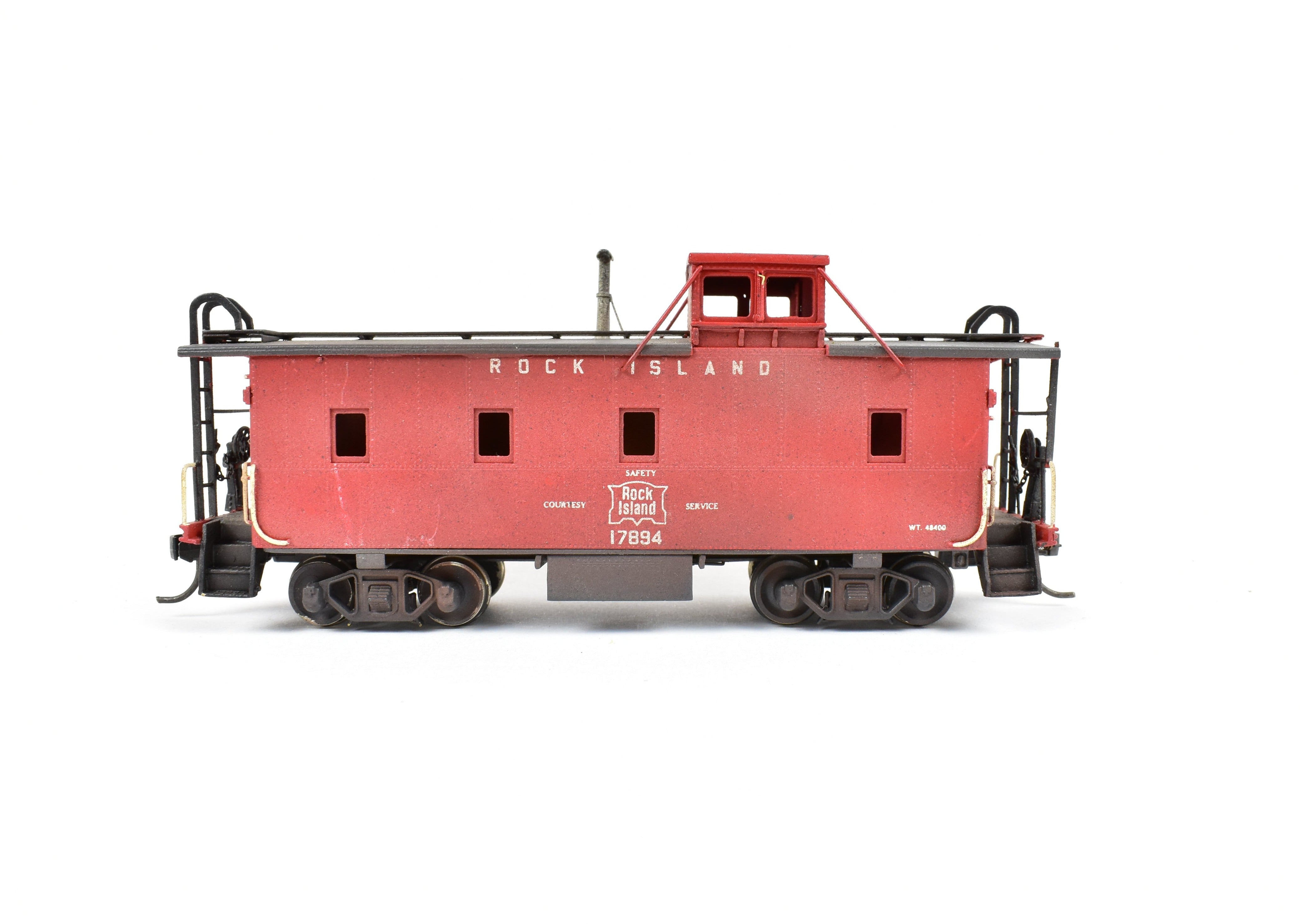 HO Scale Brass Model Train - OMI (Overland Models, Inc.) CRI&P - Rock Island Steel Caboose #17894 with Custom Painting and Spare Parts