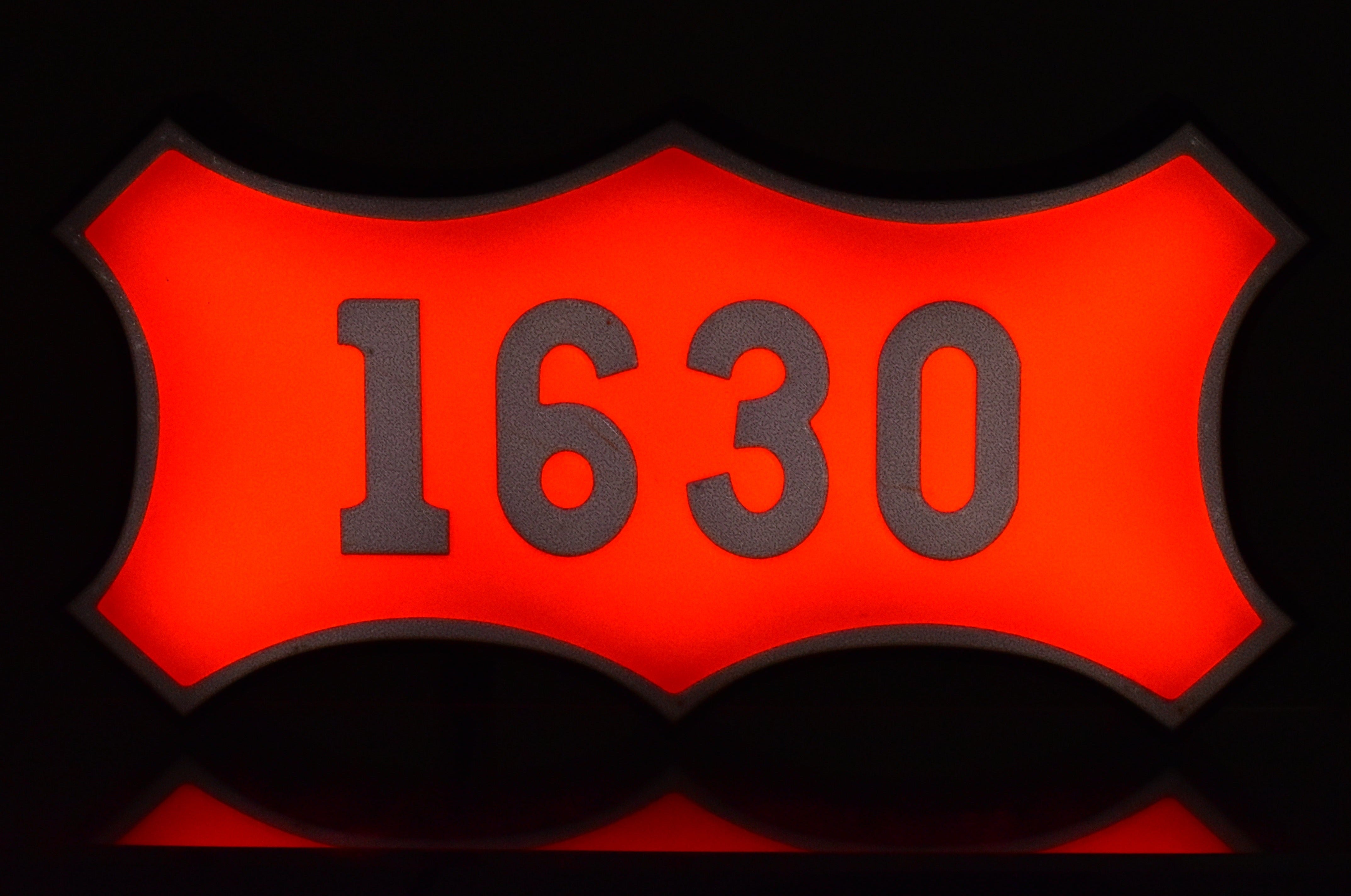 Custom 3D Printed & Illuminated SLSF Frisco #1630 Number Plate Sign