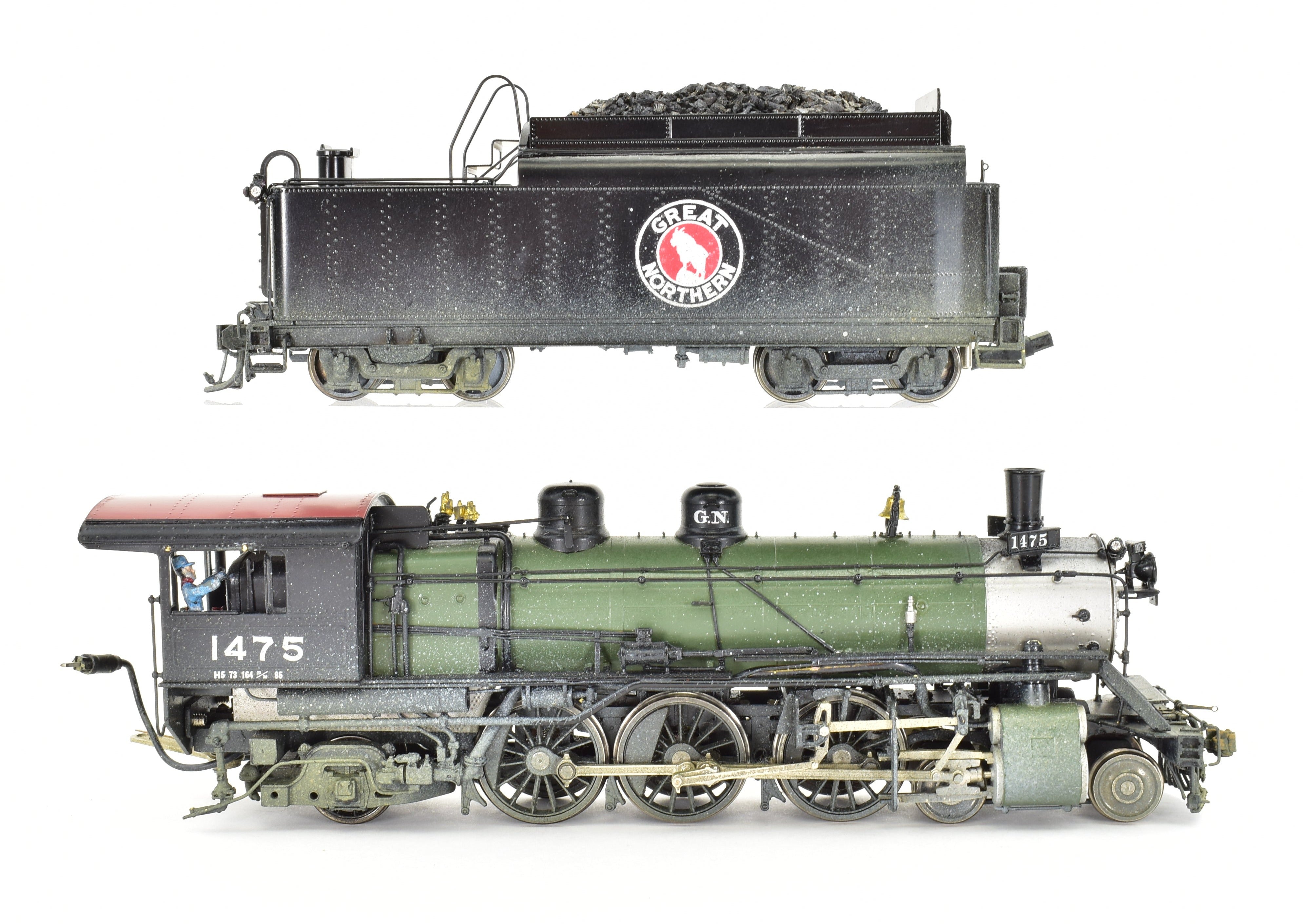 HO Scale Brass Oriental Limited Great Northern 4-6-2 Class H-6 Factory-Painted Model in Glacier Park Scheme, As-Is Condition