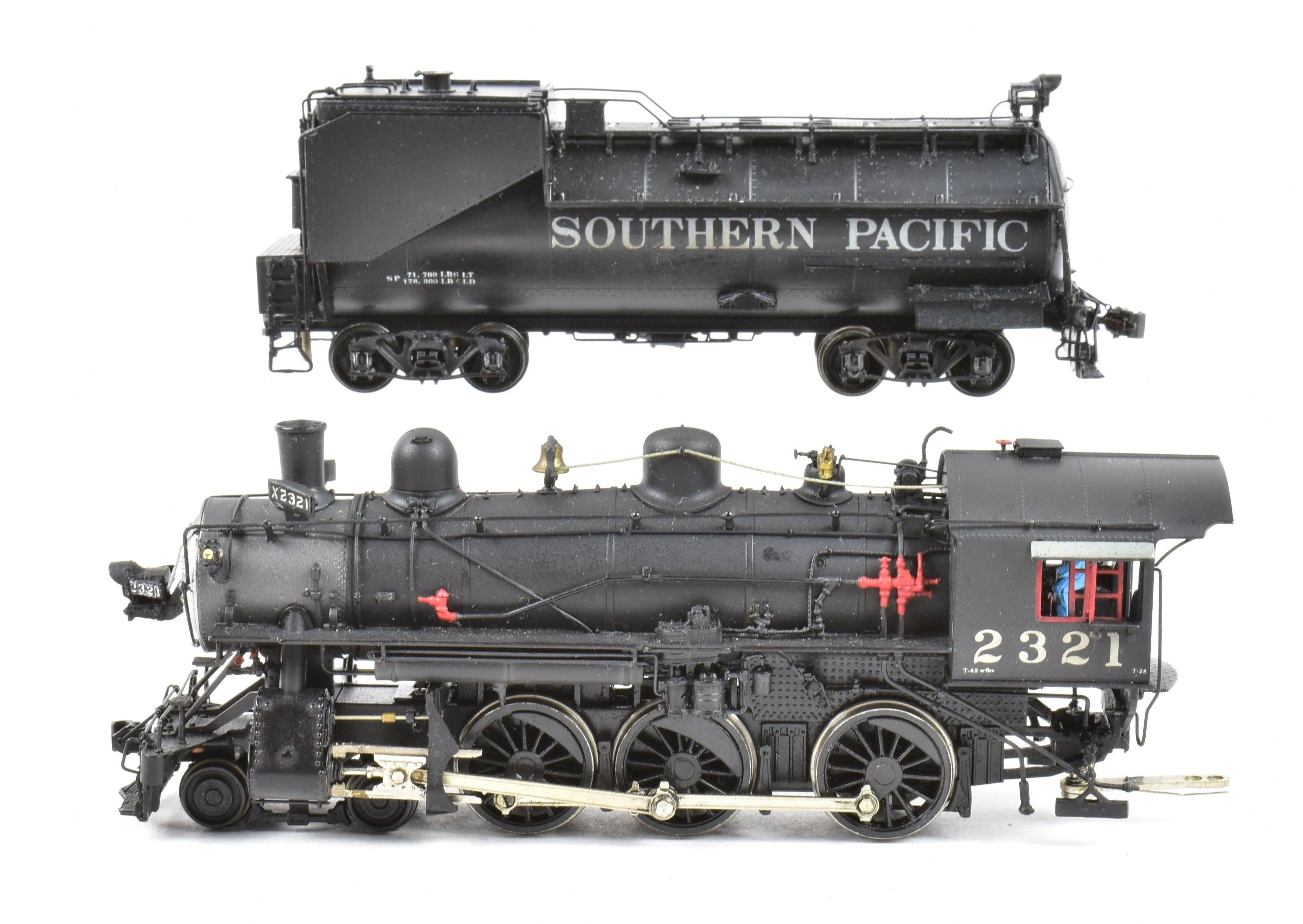 HO Scale Brass Model Train - Precision Scale Co. SP (Southern Pacific) Class T - 28 4 - 6 - 0 Factory Painted with Added DCC Functionality