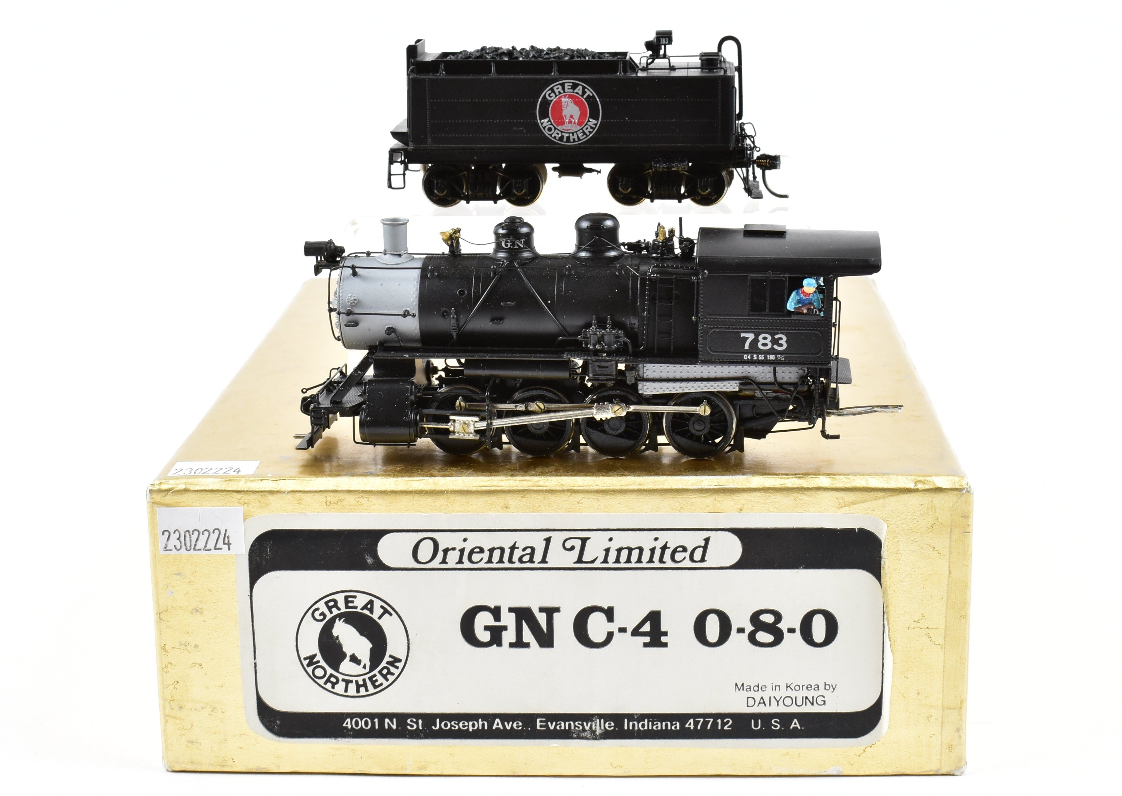 HO Scale Brass Model Train - Oriental Limited Great Northern Class C - 4 0 - 8 - 0 Switcher Locomotive CP No. 783