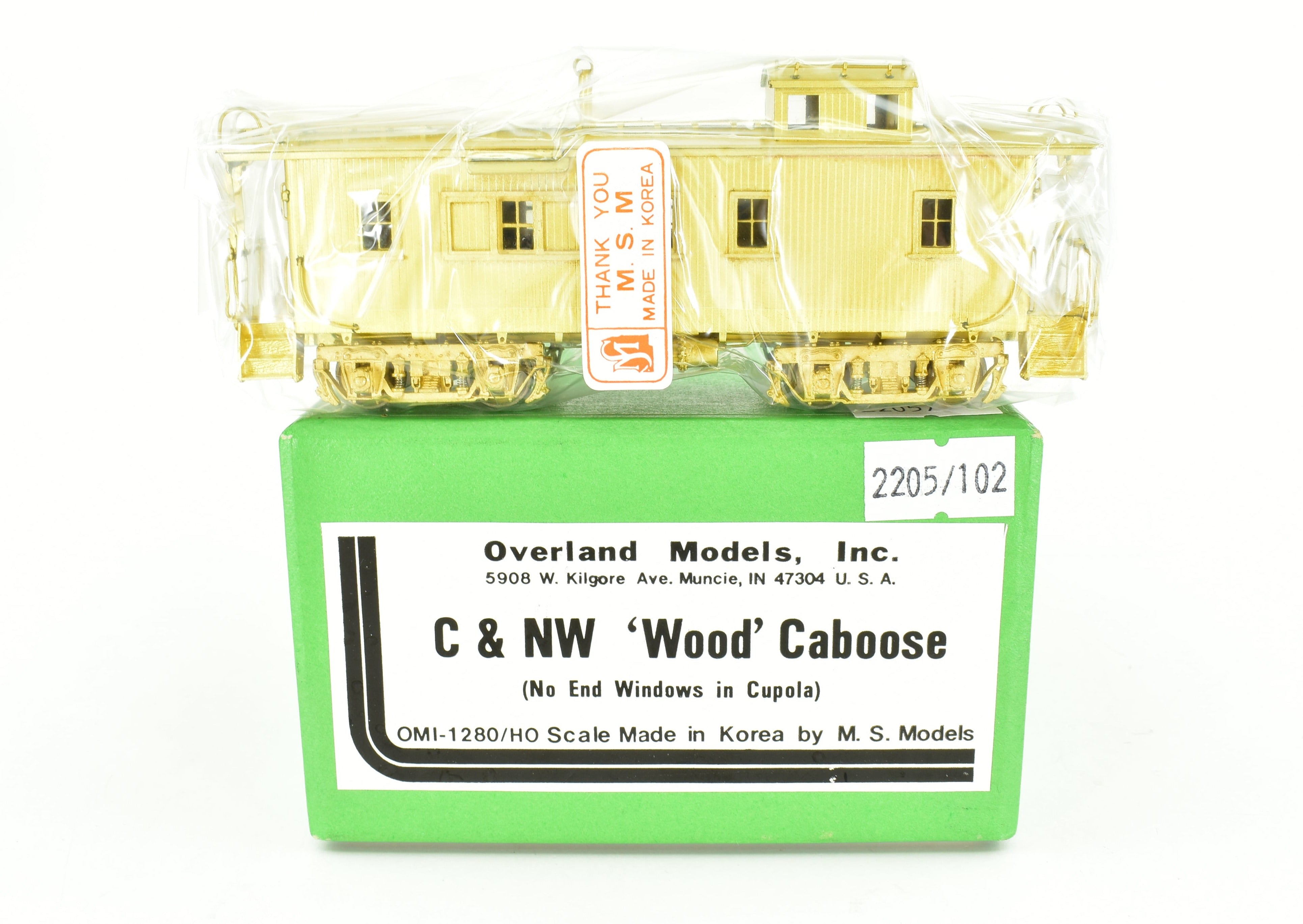 HO Scale Brass OMI C&NW Wood Caboose without End Windows by Overland Models