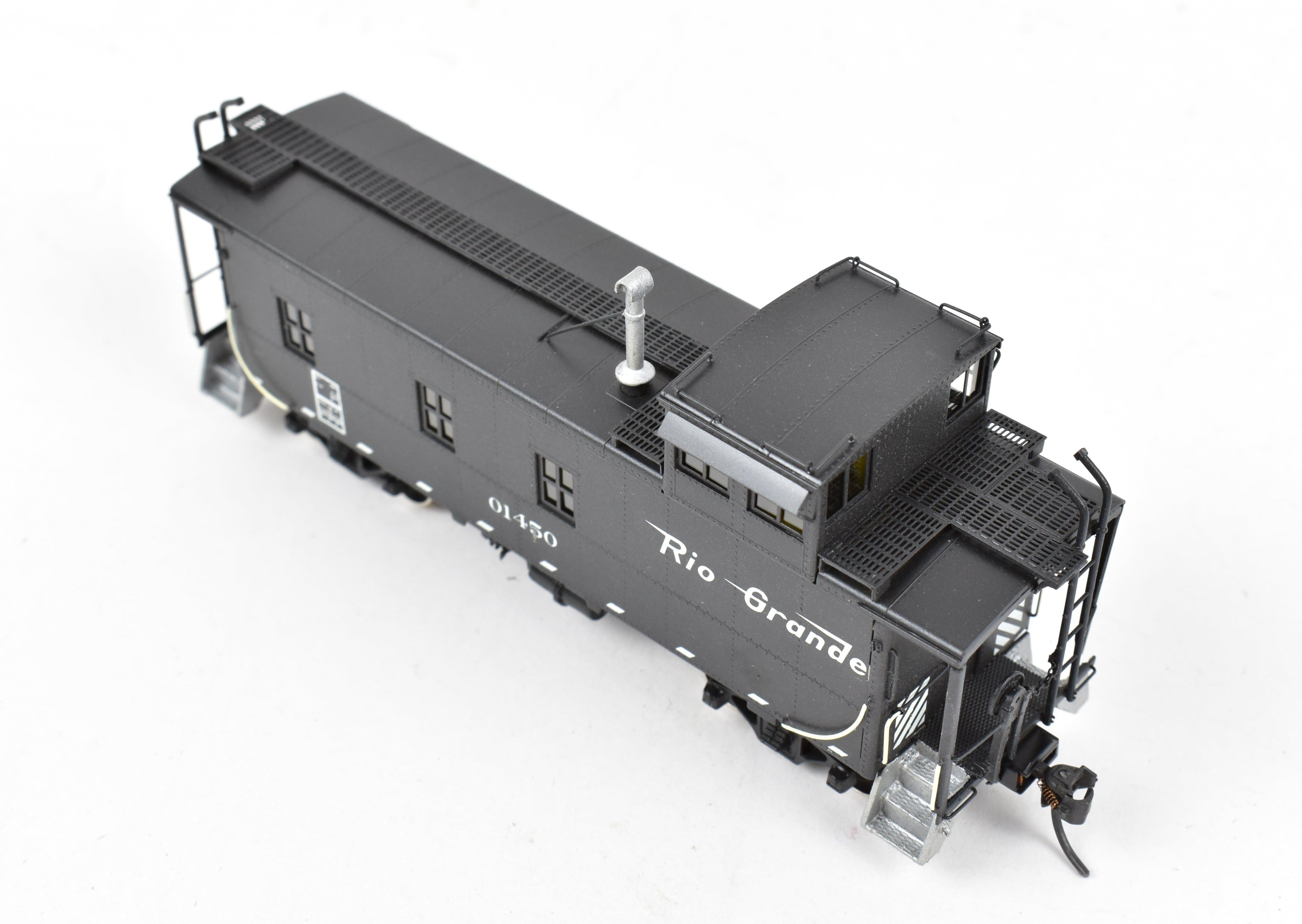 HO Scale Brass Model Train Caboose - Overland Models, Inc. Denver & Rio Grande Western Steel Caboose FP No. 01450