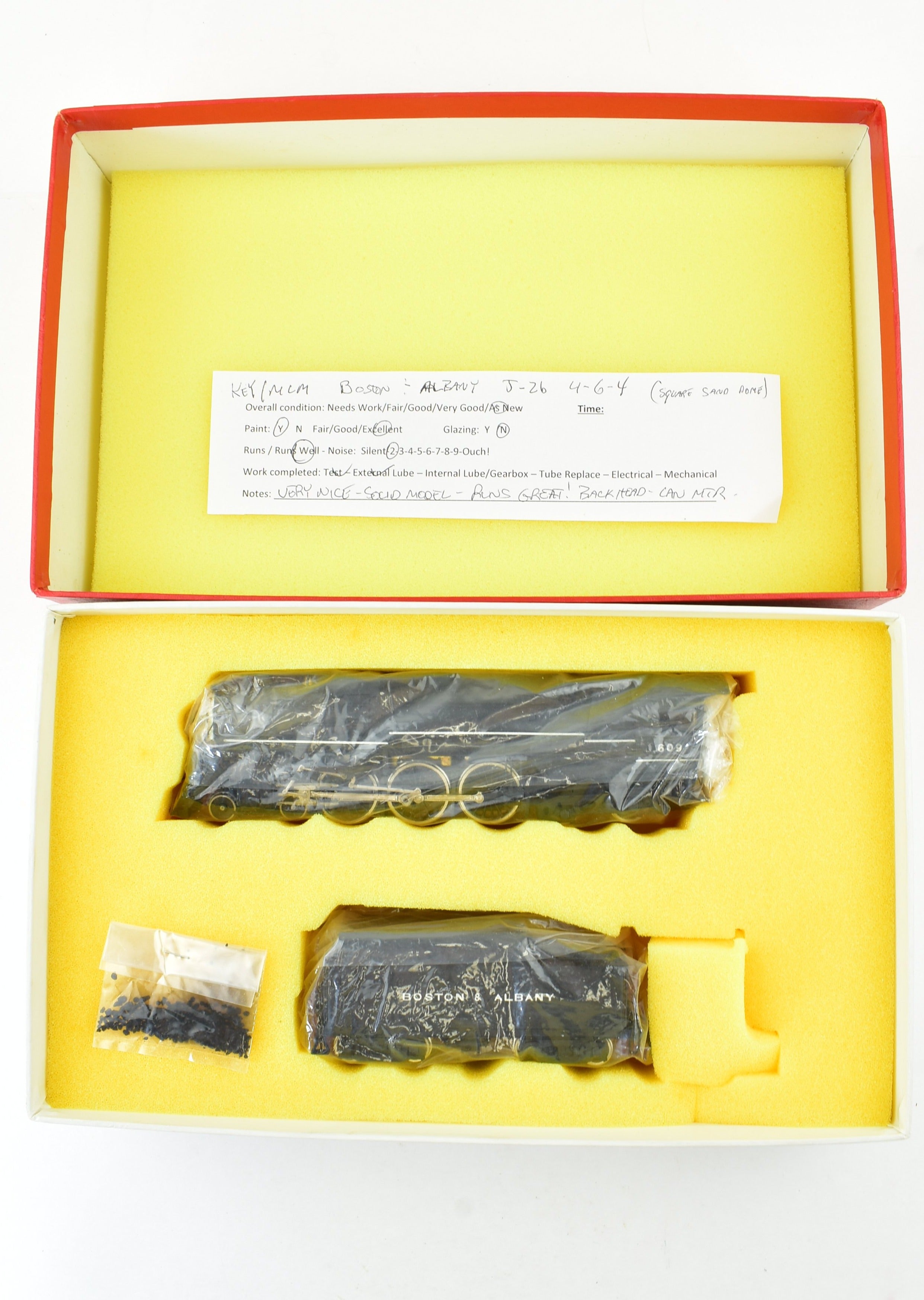 HO Brass Key Imports B&A - Boston & Albany J-2b 4-6-4 Hudson Factory Painted with Square Dome