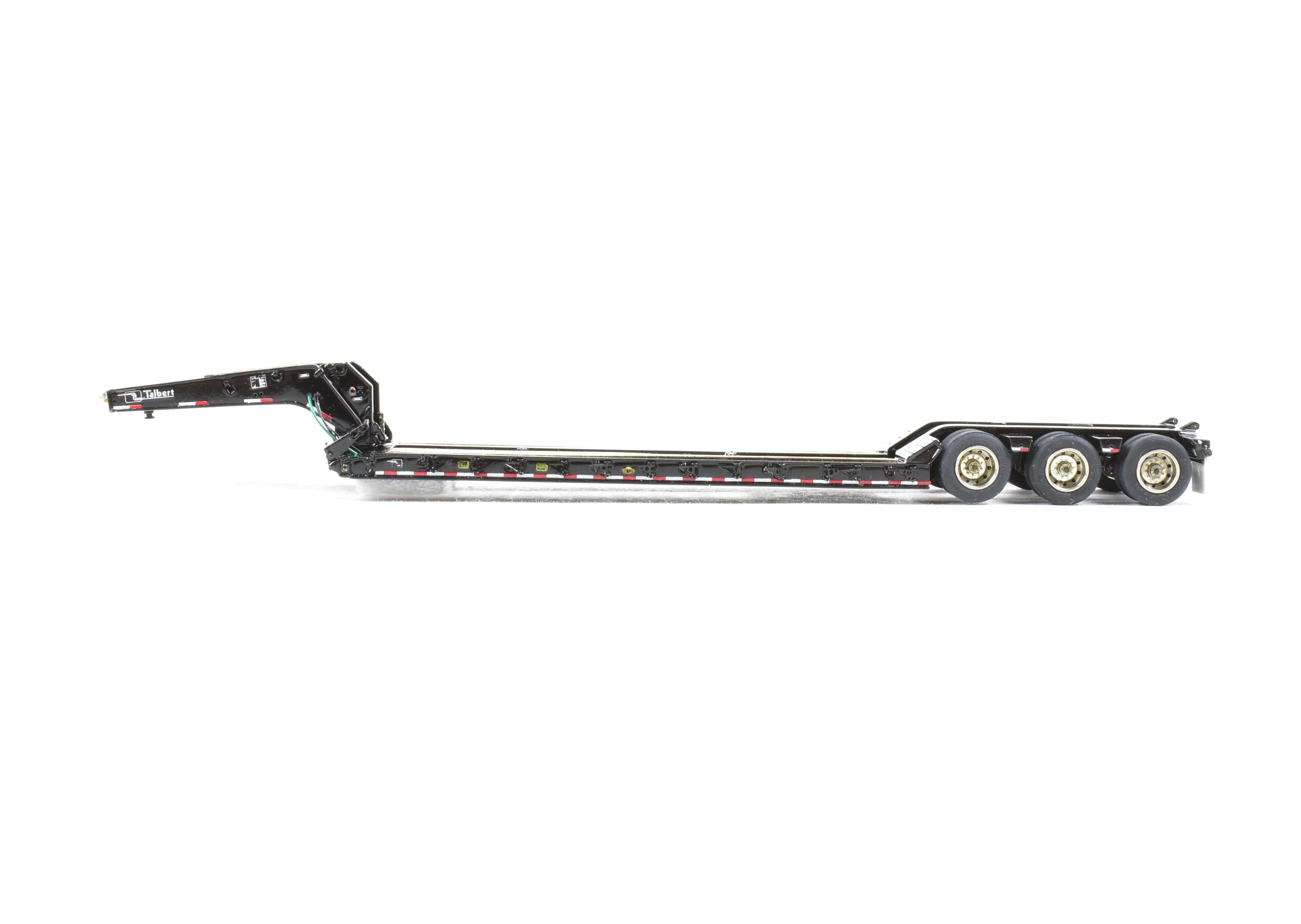 High - Quality HO Scale Brass Construction Classic Mint Collectibles Talbert 55SA Low Boy Trailer in Factory - Painted Black Finish for Model Enthusiasts