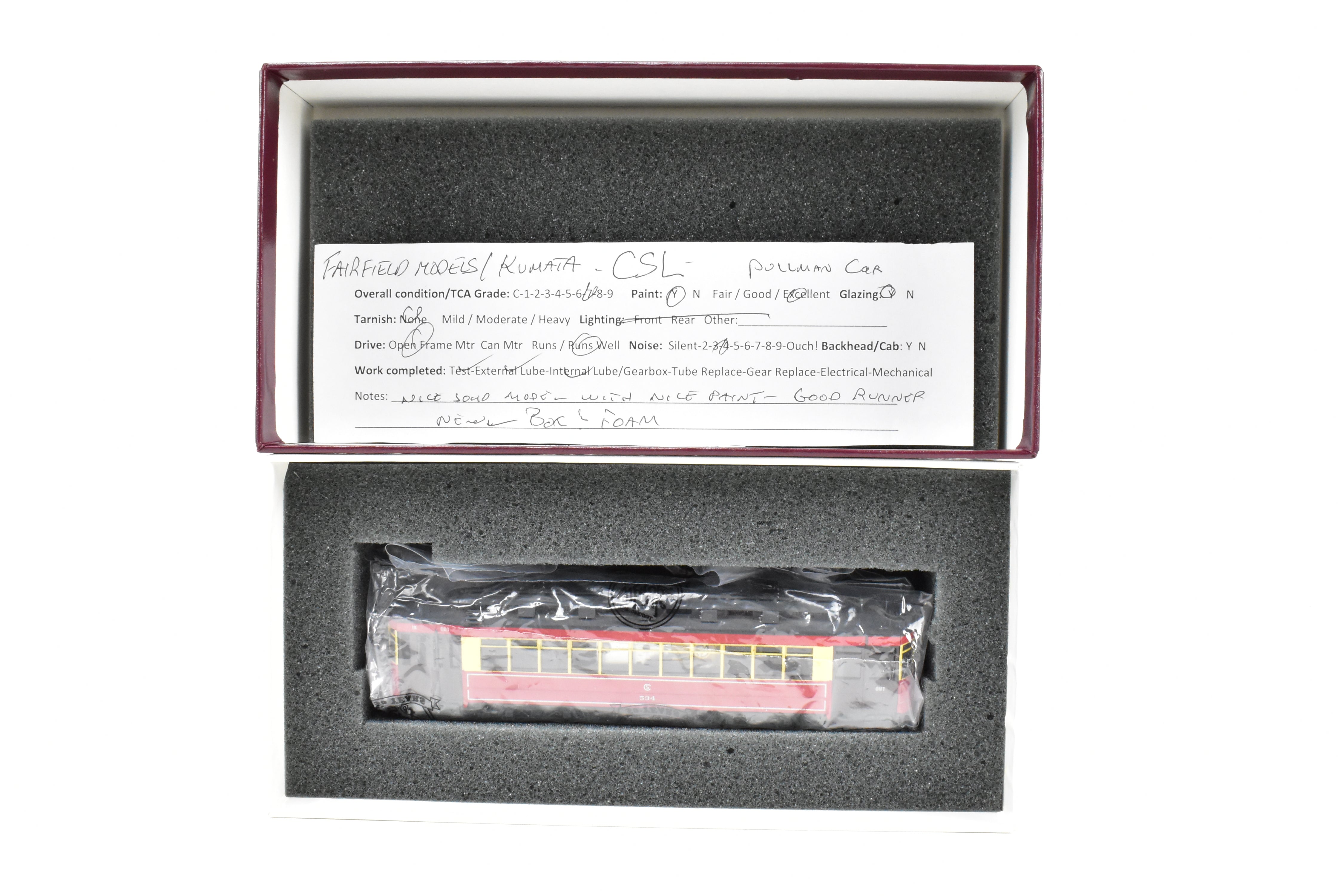 HO Brass Fairfield 343 CSL Chicago Surface Lines Pullman Car #534 Custom Painted