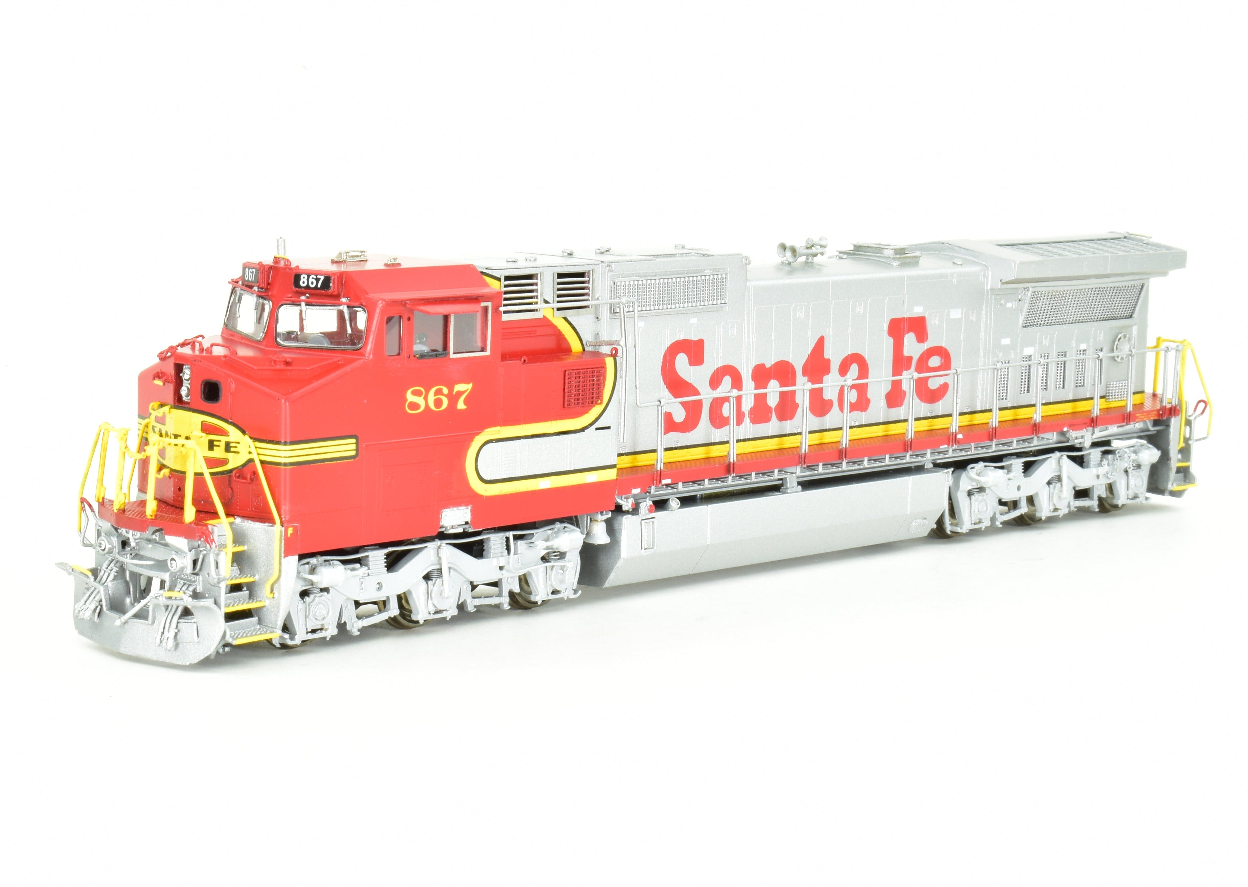 HO Scale Brass Model Train - Overland Models, Inc. ATSF - Santa Fe EMD Dash 8 - 40CW Freight Locomotive, FP No. 867