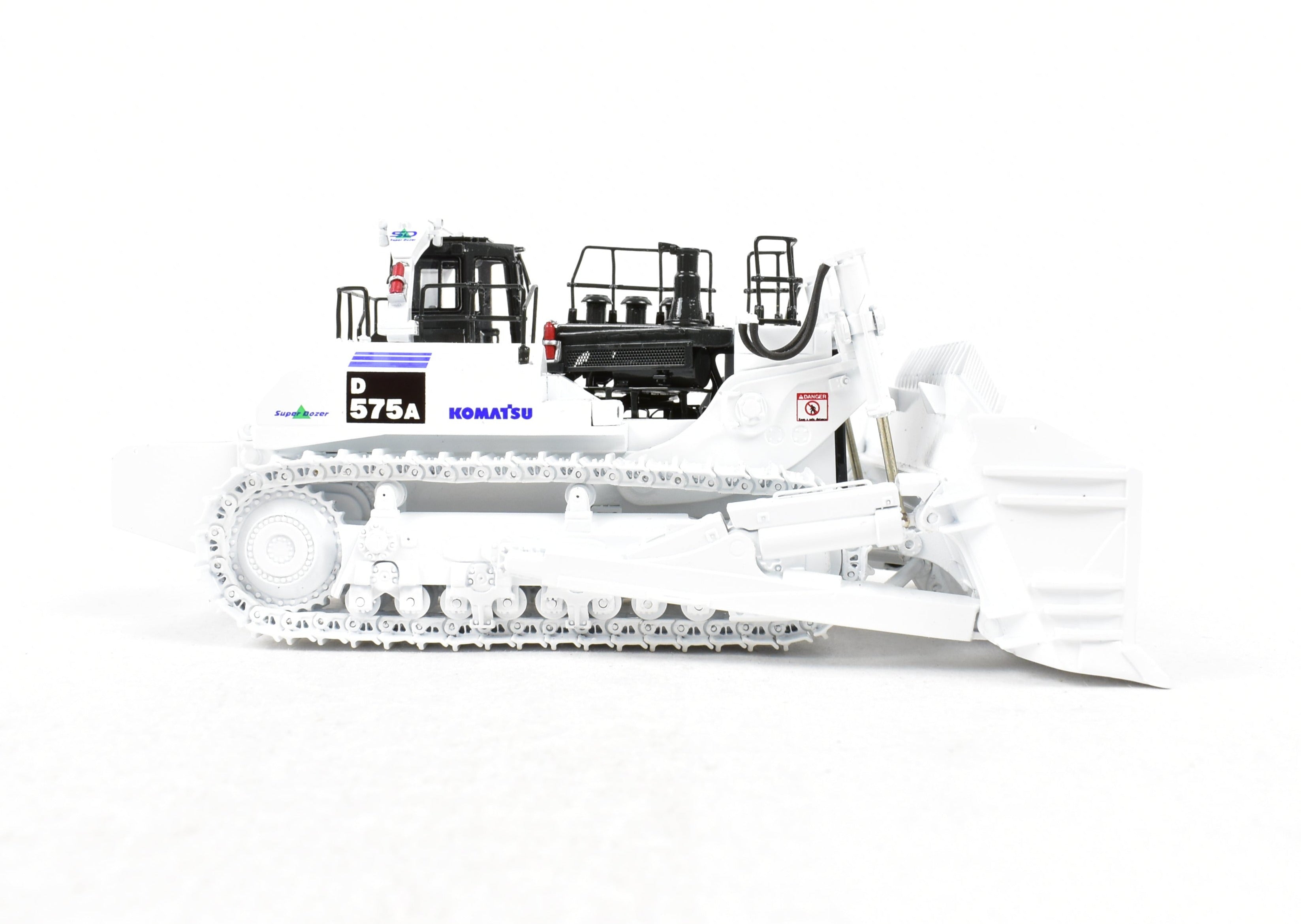 High - Quality HO Scale Brass Construction Model - Classic Mint Collectibles Komatsu D575A - 3 Super Dozer with Mine White Finish and Serial Number 1 from 2006 Production Run