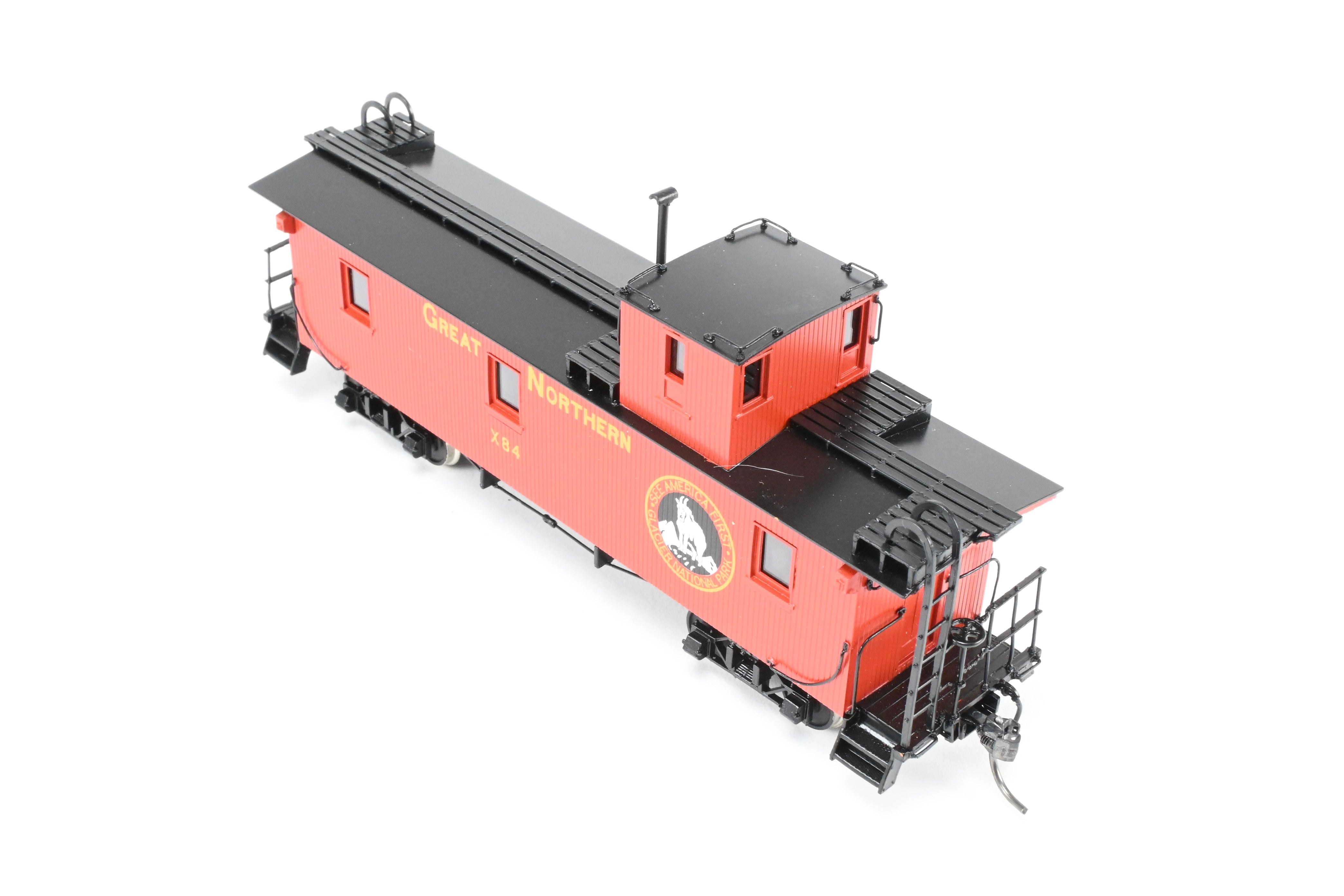 HO Scale Brass North Bank Line Great Northern 33-Foot Truss Rod Caboose Model, Product No. X84