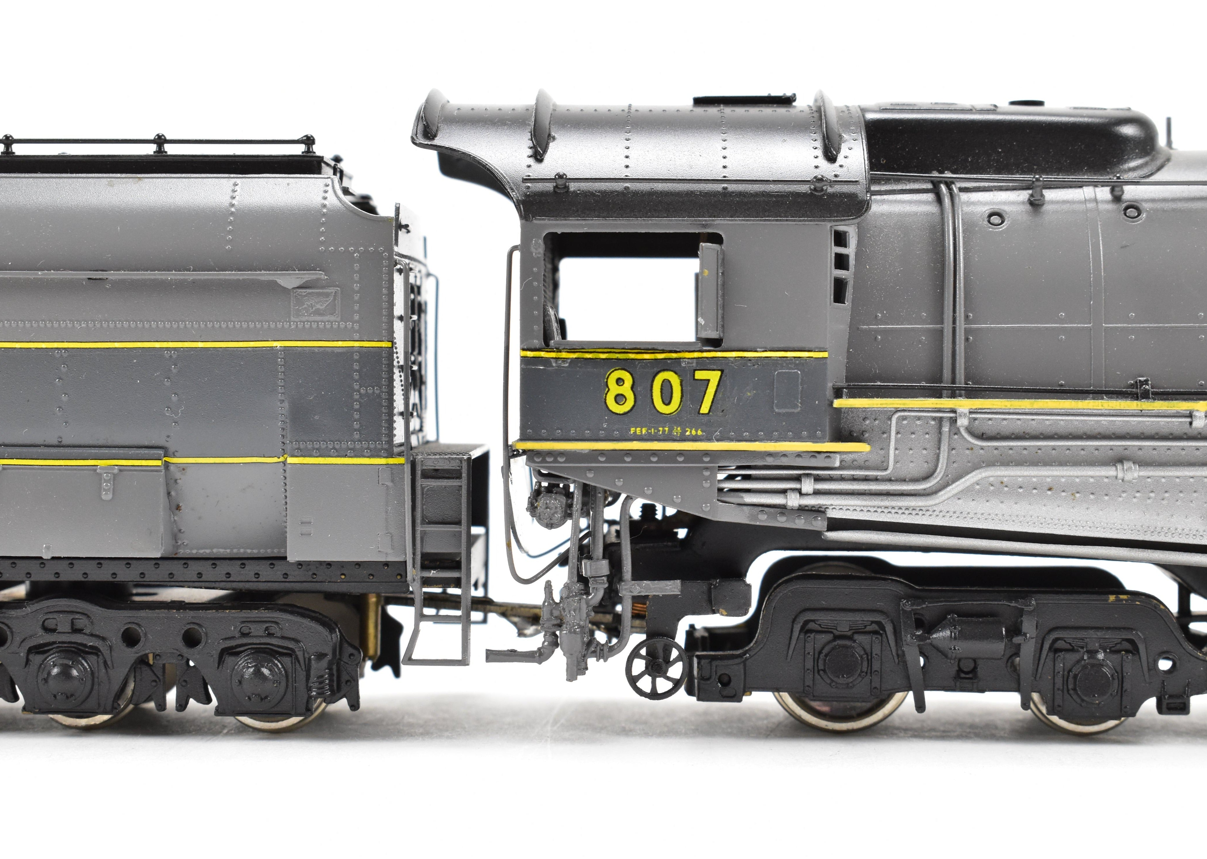 HO Scale Brass PFM - United Model Train - Union Pacific 4-8-4 Modern FEF-1 with Two-Tone Grey and Yellow Custom Paint, Run Number 807 from 1981