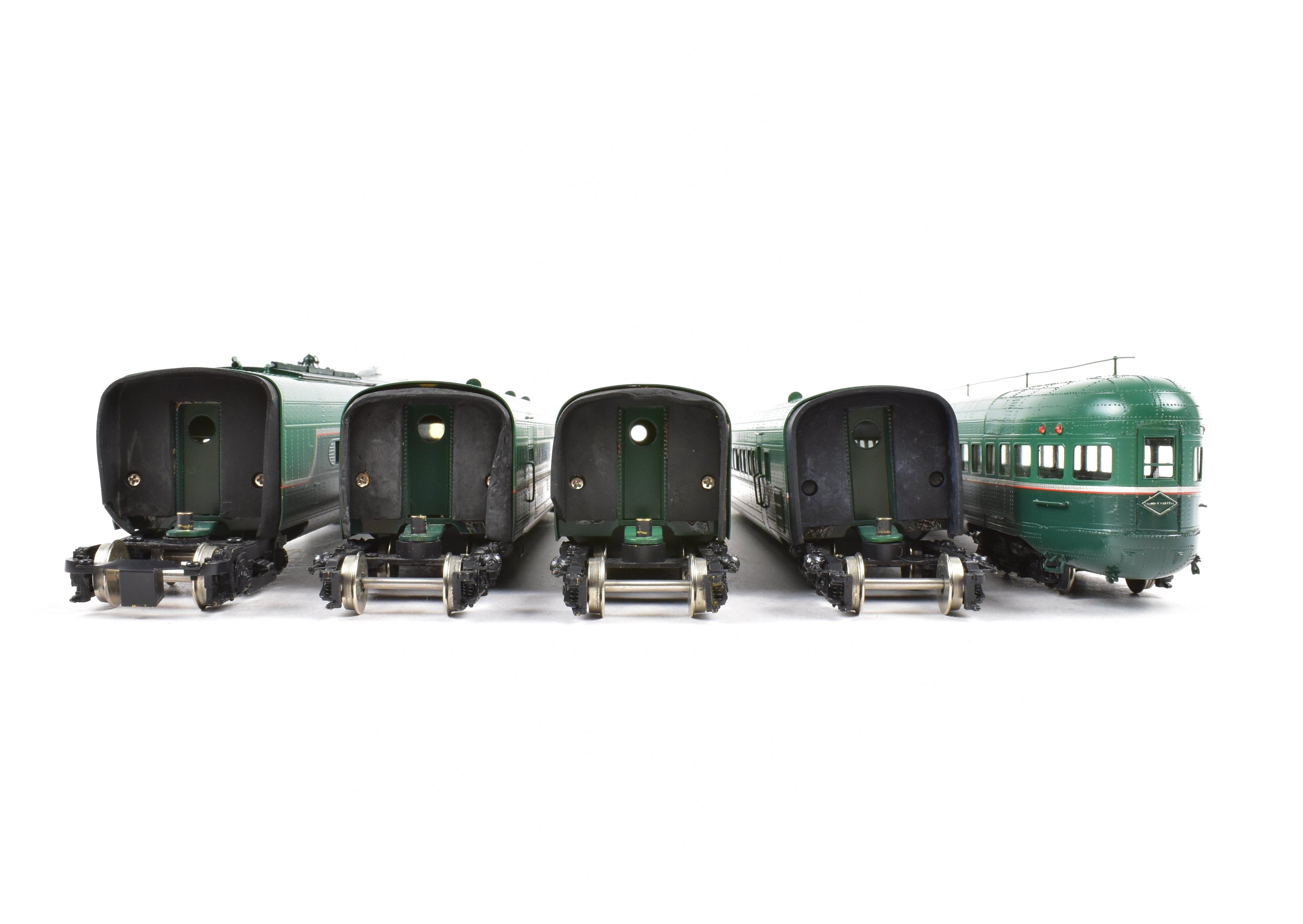 HO Brass CON OMI - Overland Models IC Illinois Central 5 - Car Articulated Factory - Painted Train Set