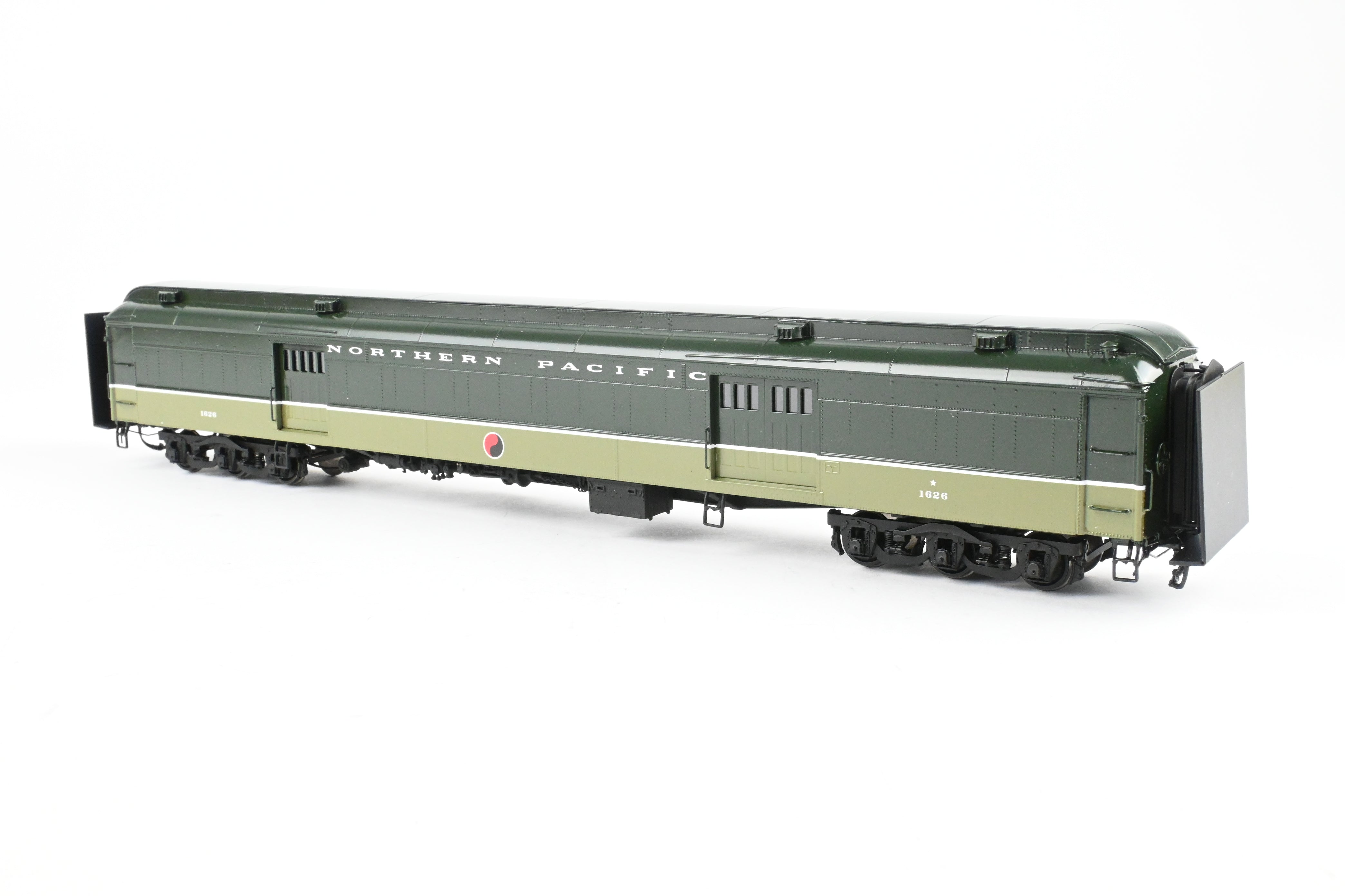 HO Scale Brass Model Train Baggage Car by W&R Enterprises - Northern Pacific Baggage Car Featuring Wood Doors, FP Loewy Design, No. 1626
