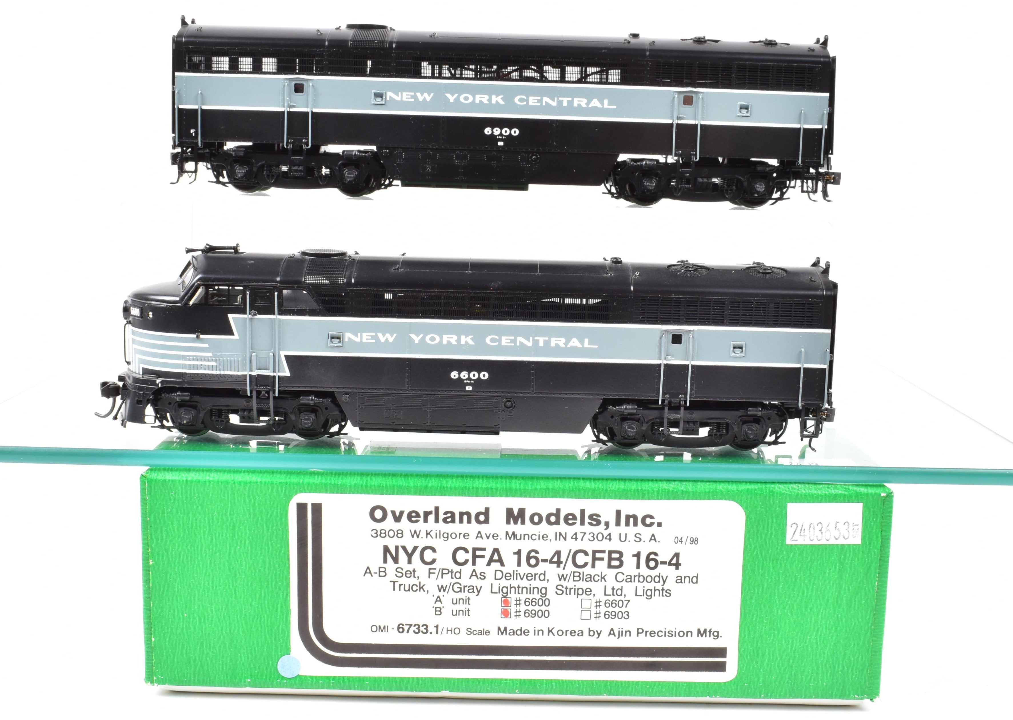 HO Scale Brass Locomotive Models - Overland Models Inc. New York Central Fairbanks Morse CFA 16 - 4/CFB 16 - 4 C - Liners, Factory Painted with Road Numbers 6600/6900