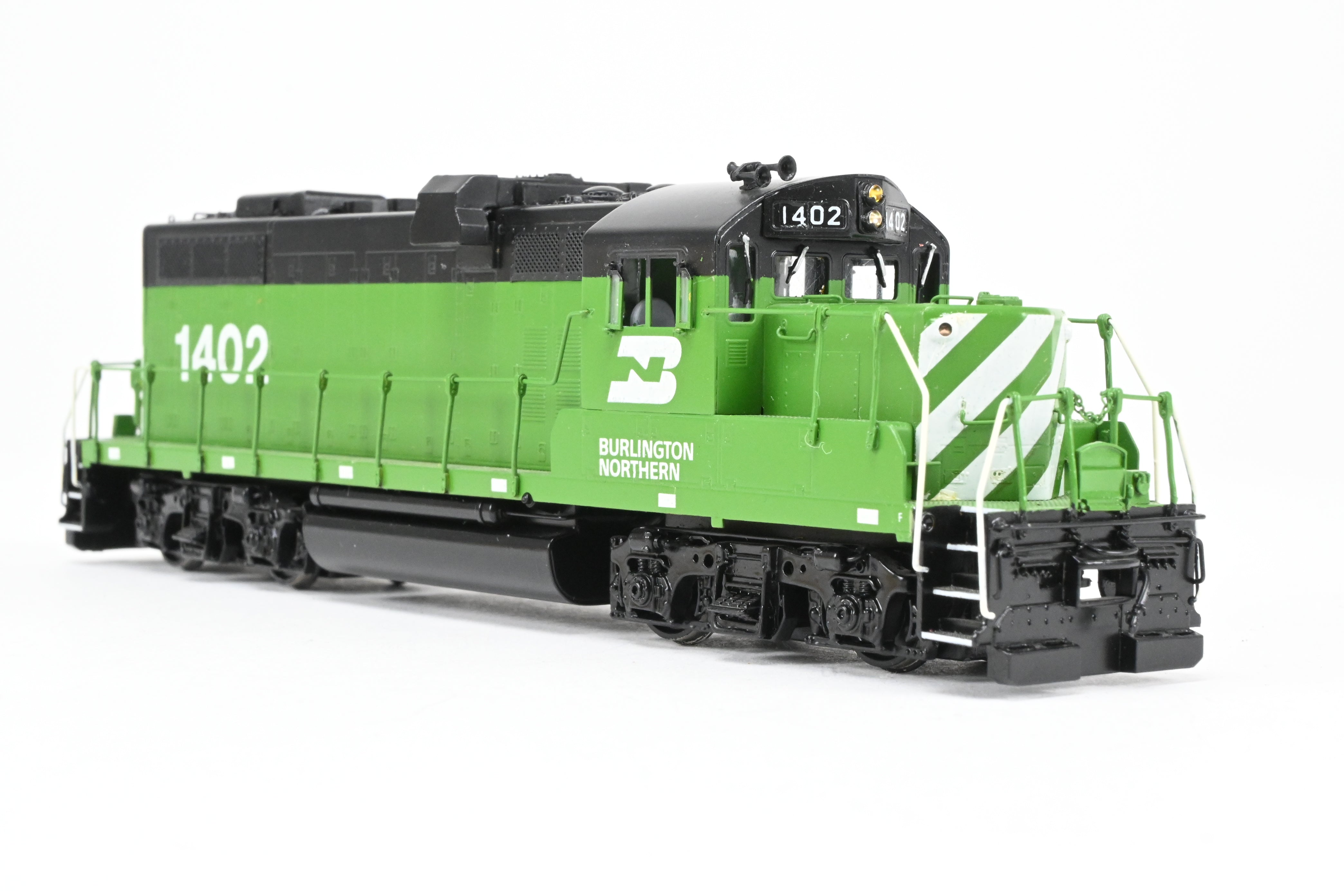 HO Scale Brass Model Train - Oriental Limited BN - Burlington Northern EMD GP - 7 Chop Nose Locomotive with Custom Painting and Numbering CP #1402