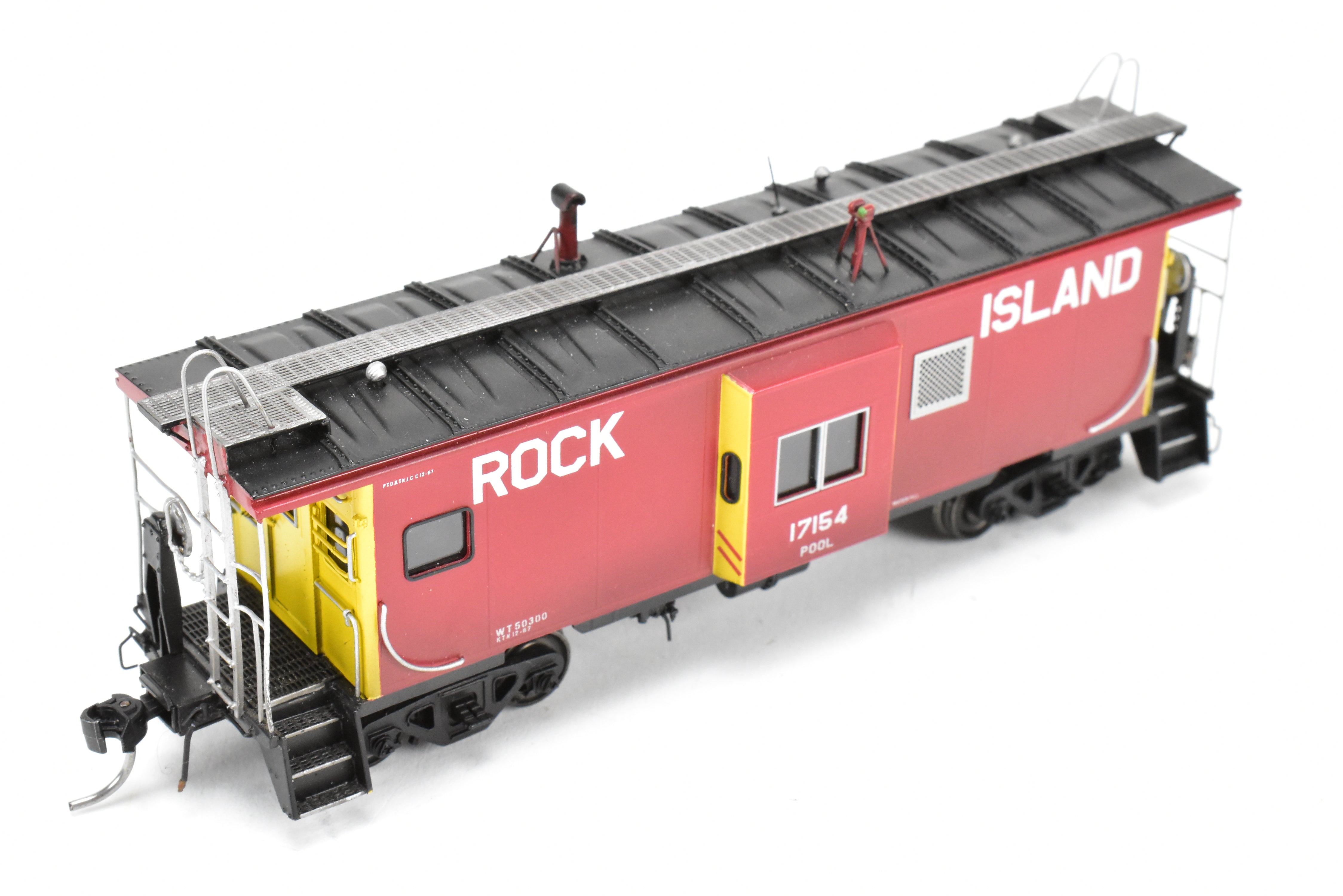 HO Scale Brass Model - Overland Models, Inc. (OMI) Custom Weathered Rock Island Bay - Window Caboose for Pool Service
