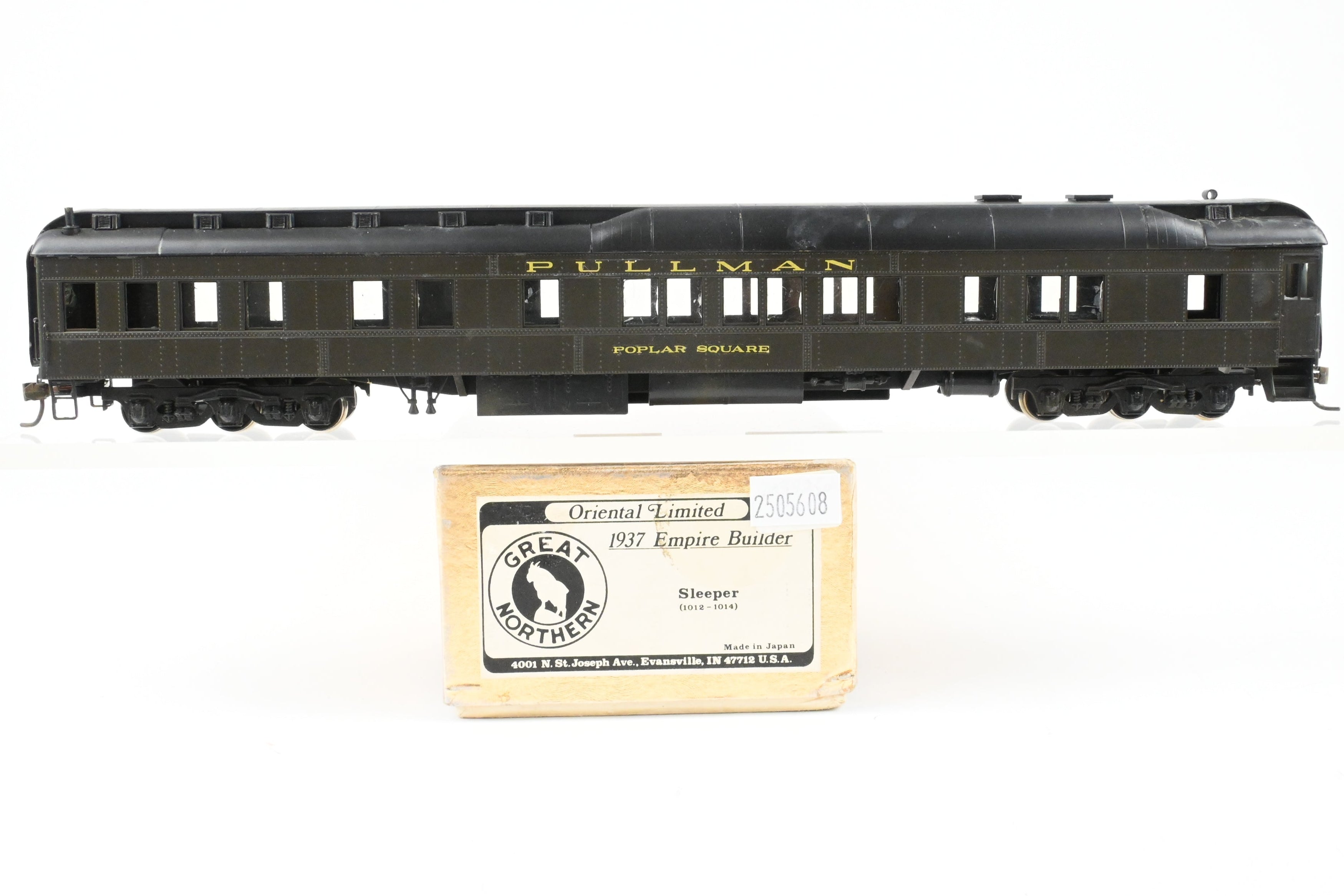 HO Scale Brass Model of Oriental Limited GN - Great Northern 1937 Empire Builder Pullman Sleeper Cars 1012 - 1014 CP Named “Poplar Square”