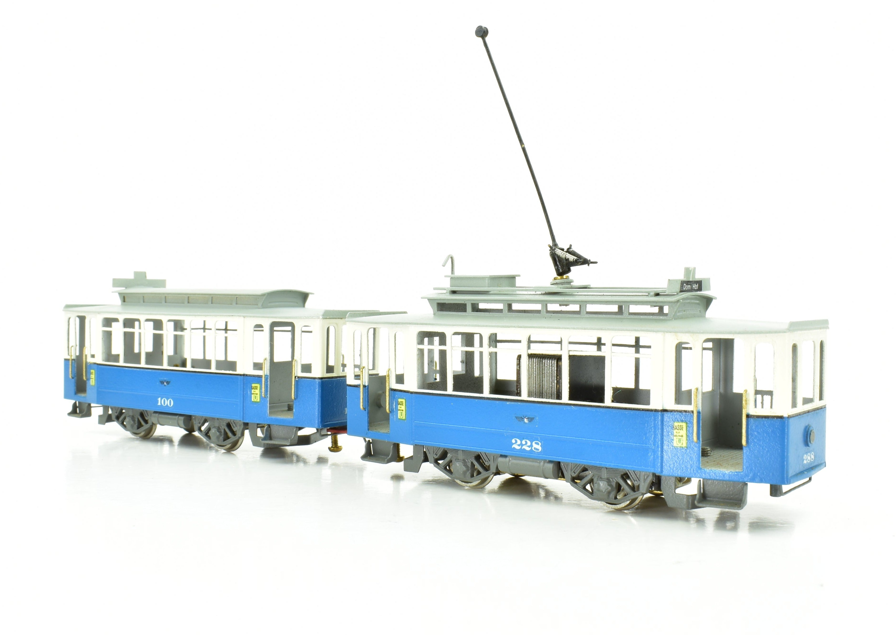 Collectible HO Scale Brass Philotrain Apeldoor - Nederland Type HTM 51 - 80 Painted Tram Set Model