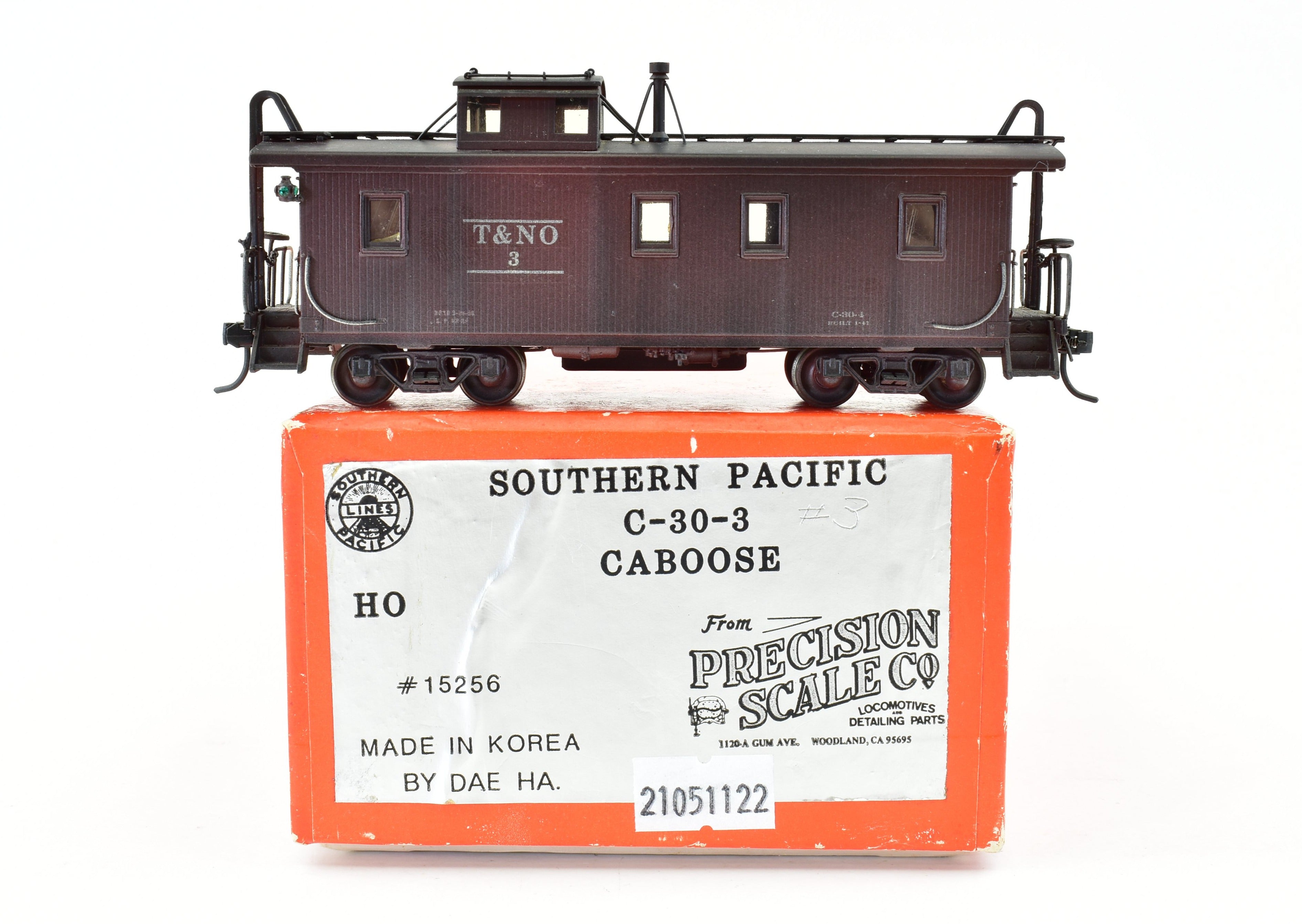 HO Scale Brass Model Train - Precision Scale Co. SP/T&NO - Texas & New Orleans C-30-3 Wooden Cupola Caboose CP Model
