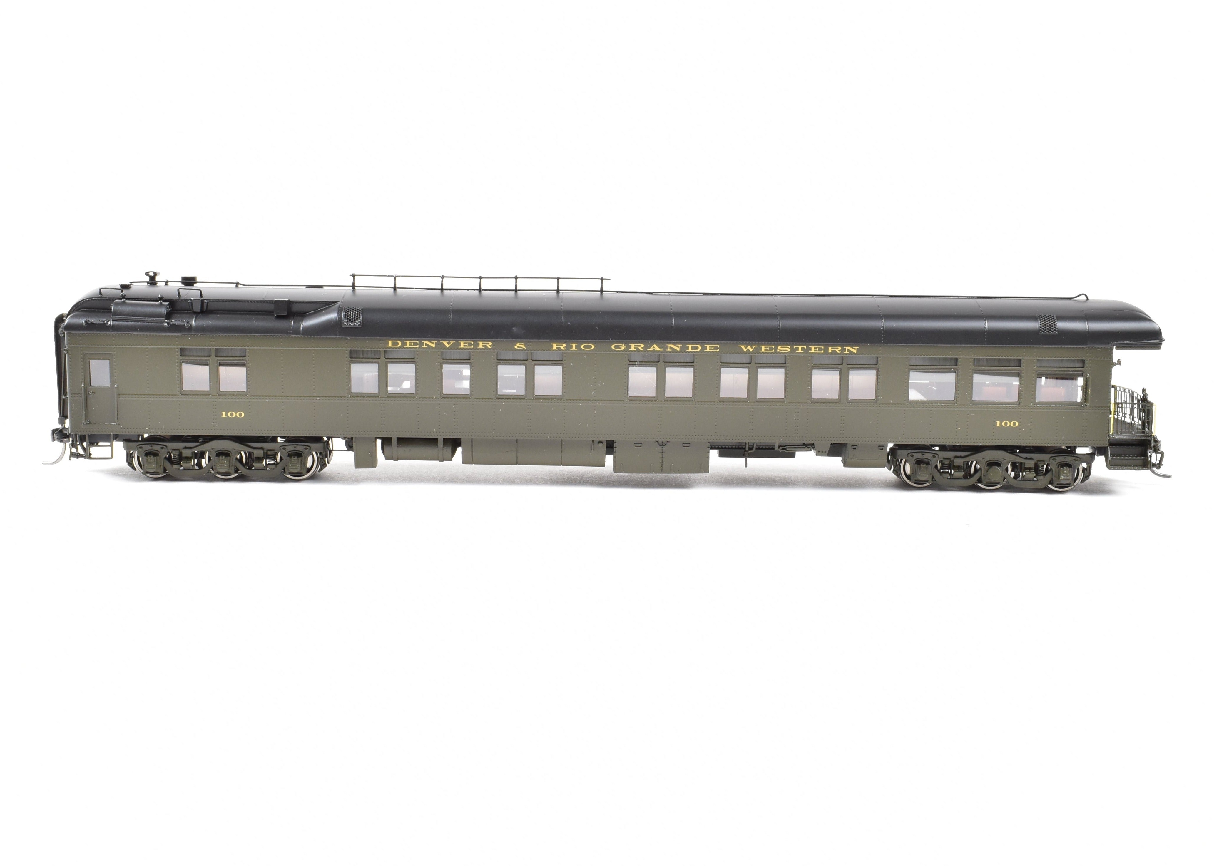 1937 - 1951 Era HO NEW Brass North Bank Line D&RGW 100 Pullman Green Business Car