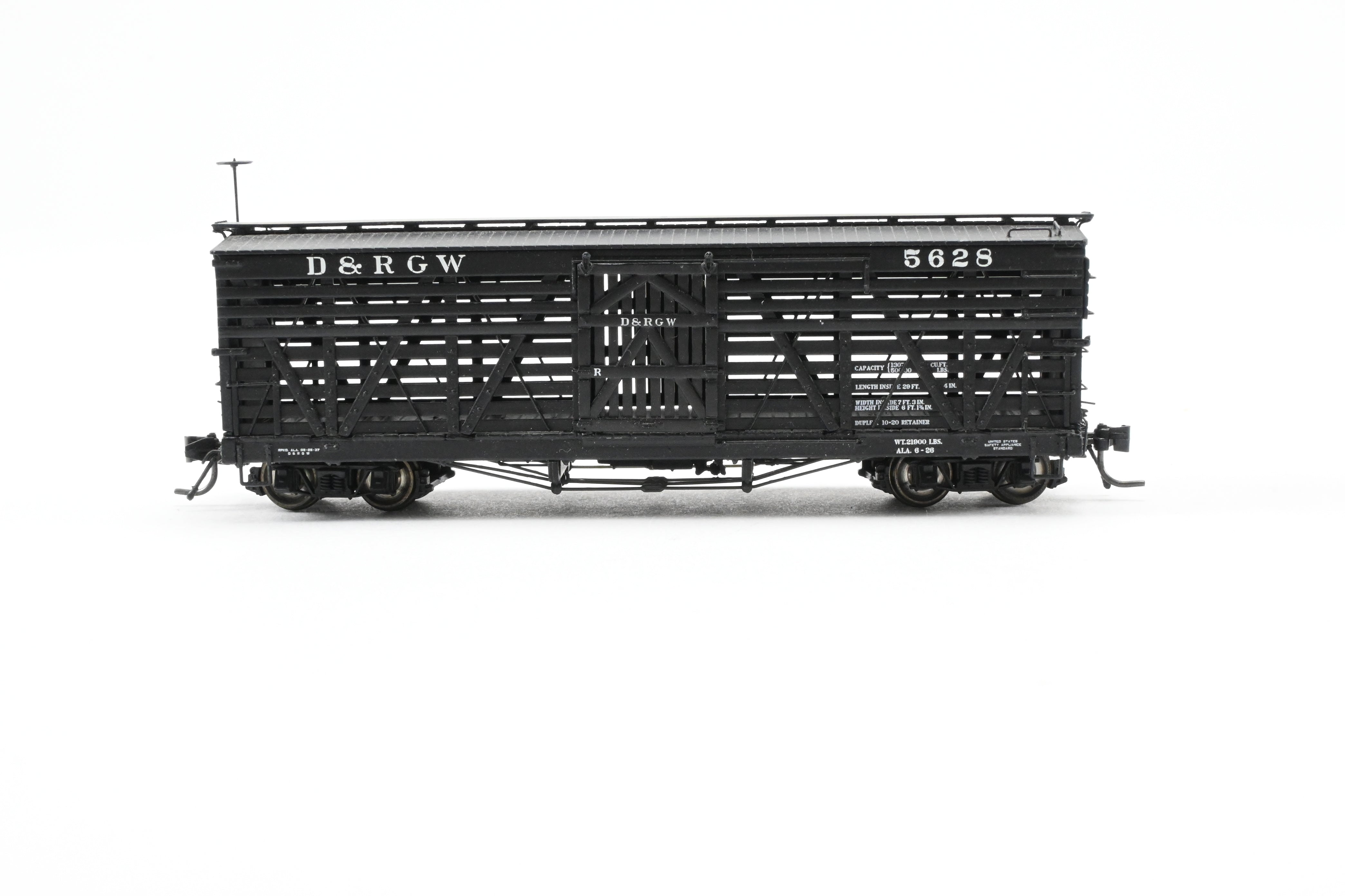 HOn3 Blackstone D&RGW - Denver & Rio Grande Western 30' Black Stock Car No. 5628