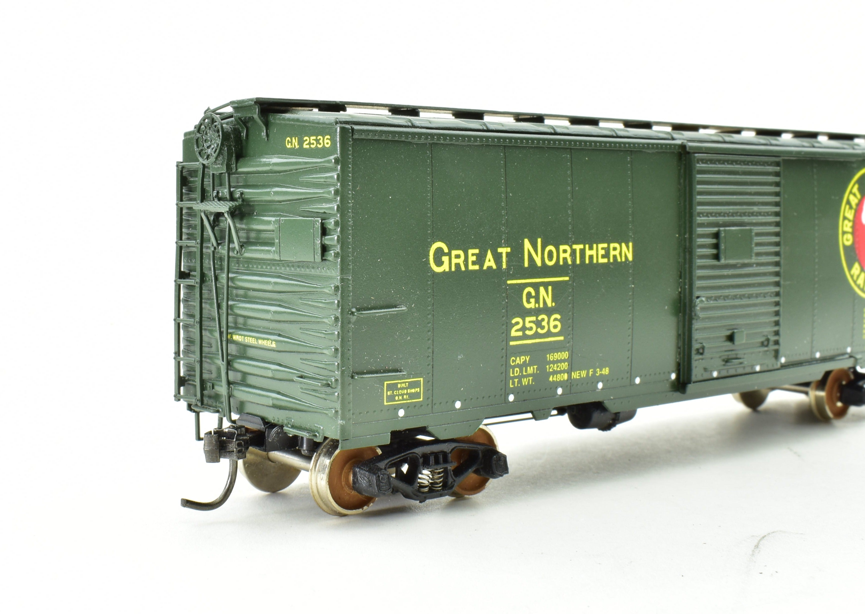 HO Scale Brass Precision Scale Co. (PSC) Great Northern (GN) 40-Foot Single Door Boxcars (Set of 2) - Without Original Boxes