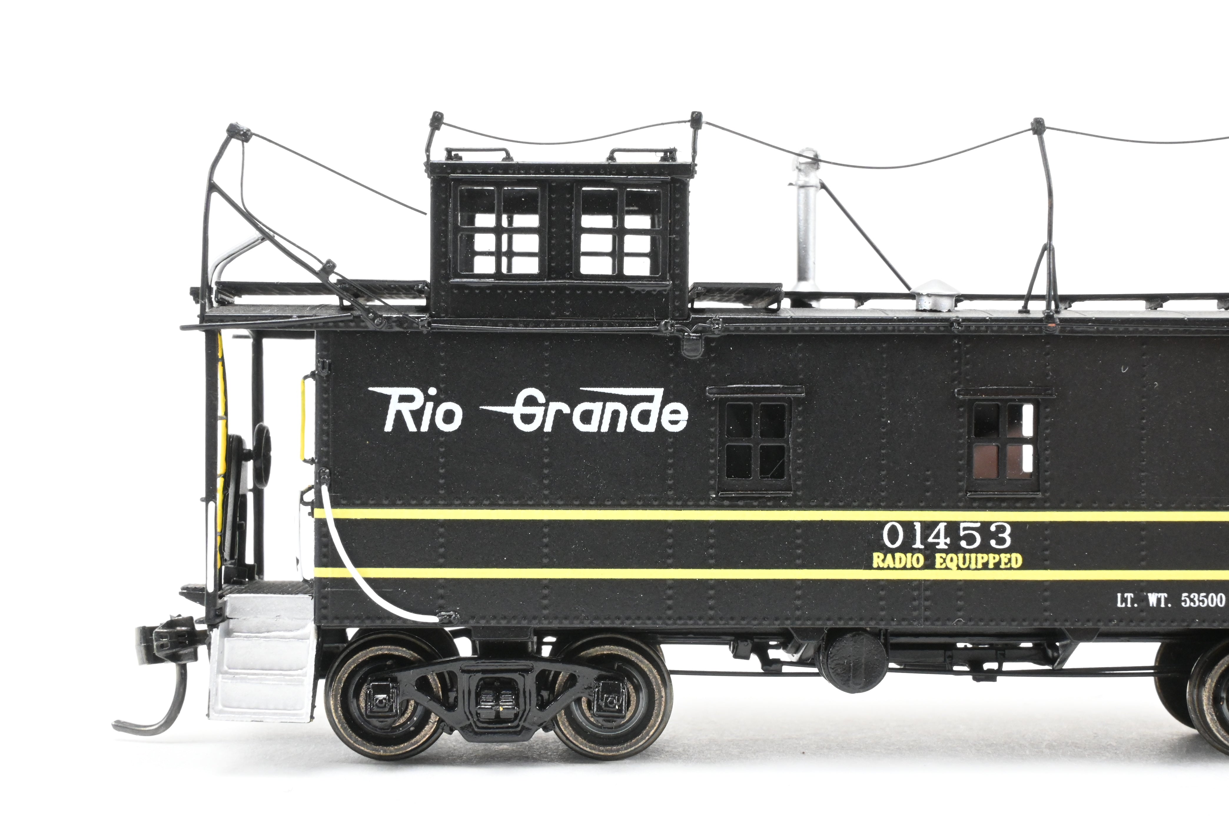 High - Quality HO Scale Brass Model Railroad Caboose by The Joint Line Co. - Denver & Rio Grande Original Riveted Steel Caboose Limited Edition FP Number 01453 with Antenna