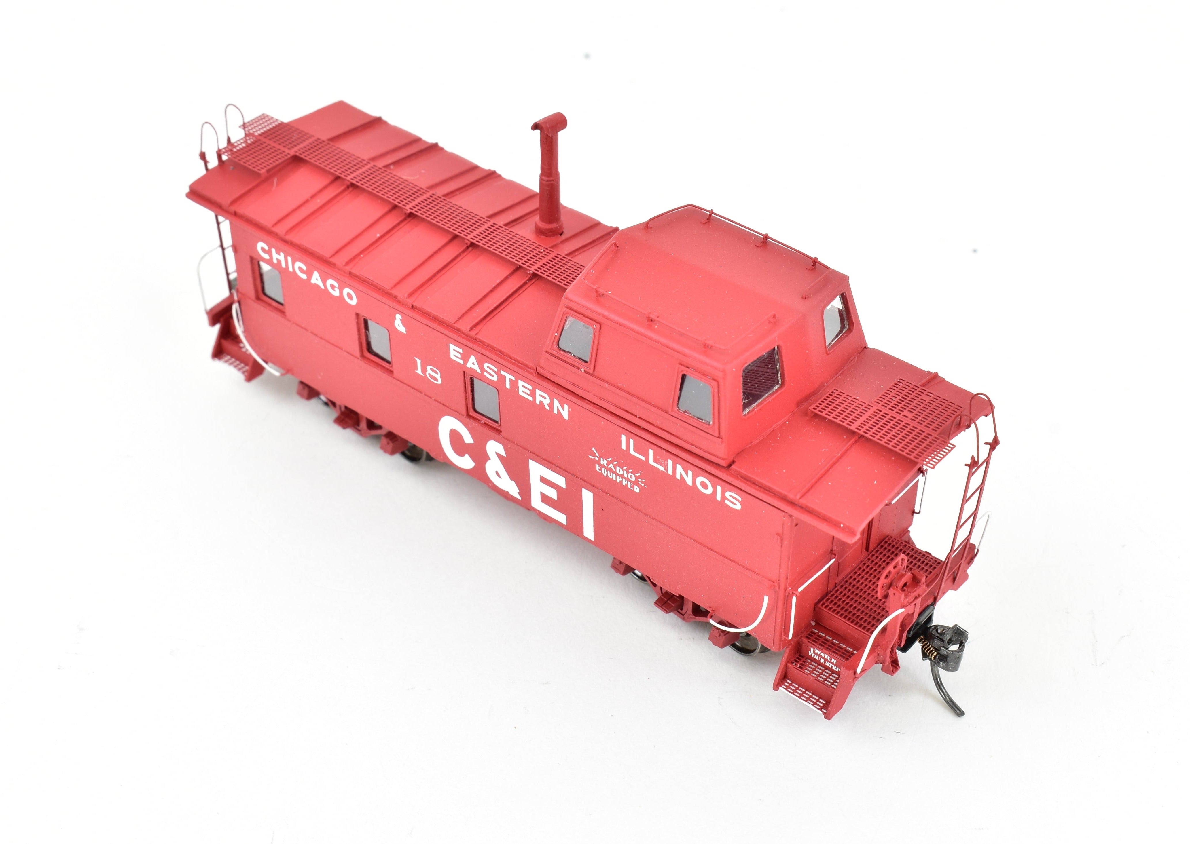 HO Scale Resin Model Railroad Wright Trak Chicago & Eastern Illinois (C&EI) Streamline Cupola Caboose - Custom Built and Professionally Painted